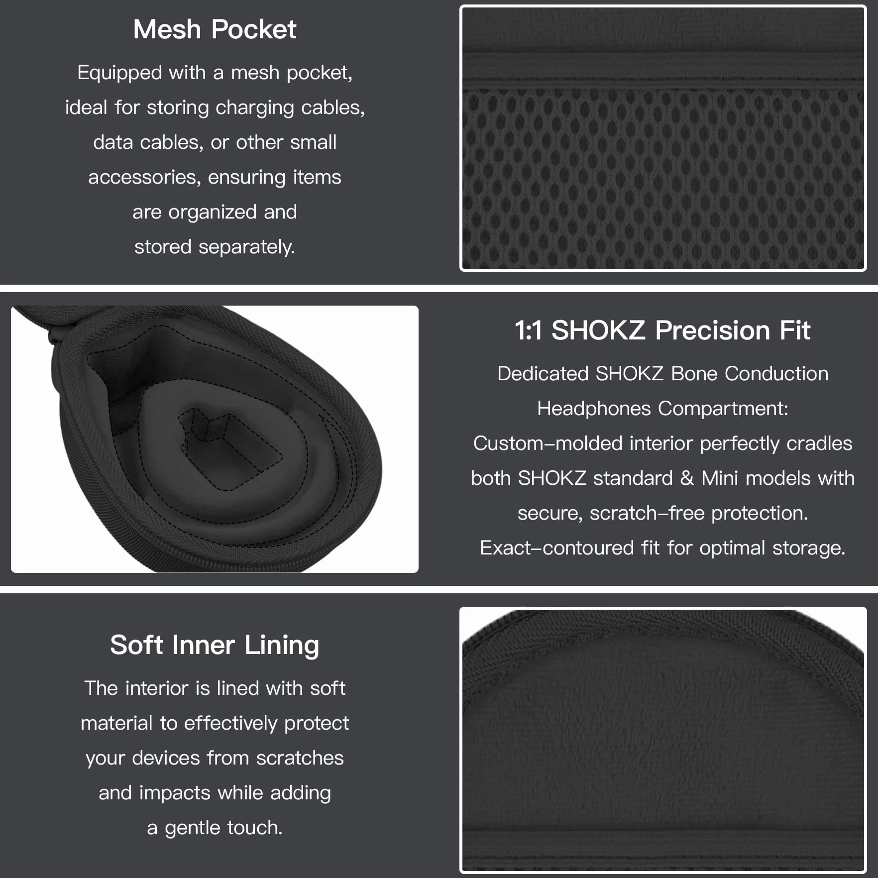 co2CREA Étui de Voyage Dur pour SHOKZ Casques de Sport sans Fil OpenRun Mini/Pro 2 Mini/OpenMove/OpenSwim/OpenSwim Pro