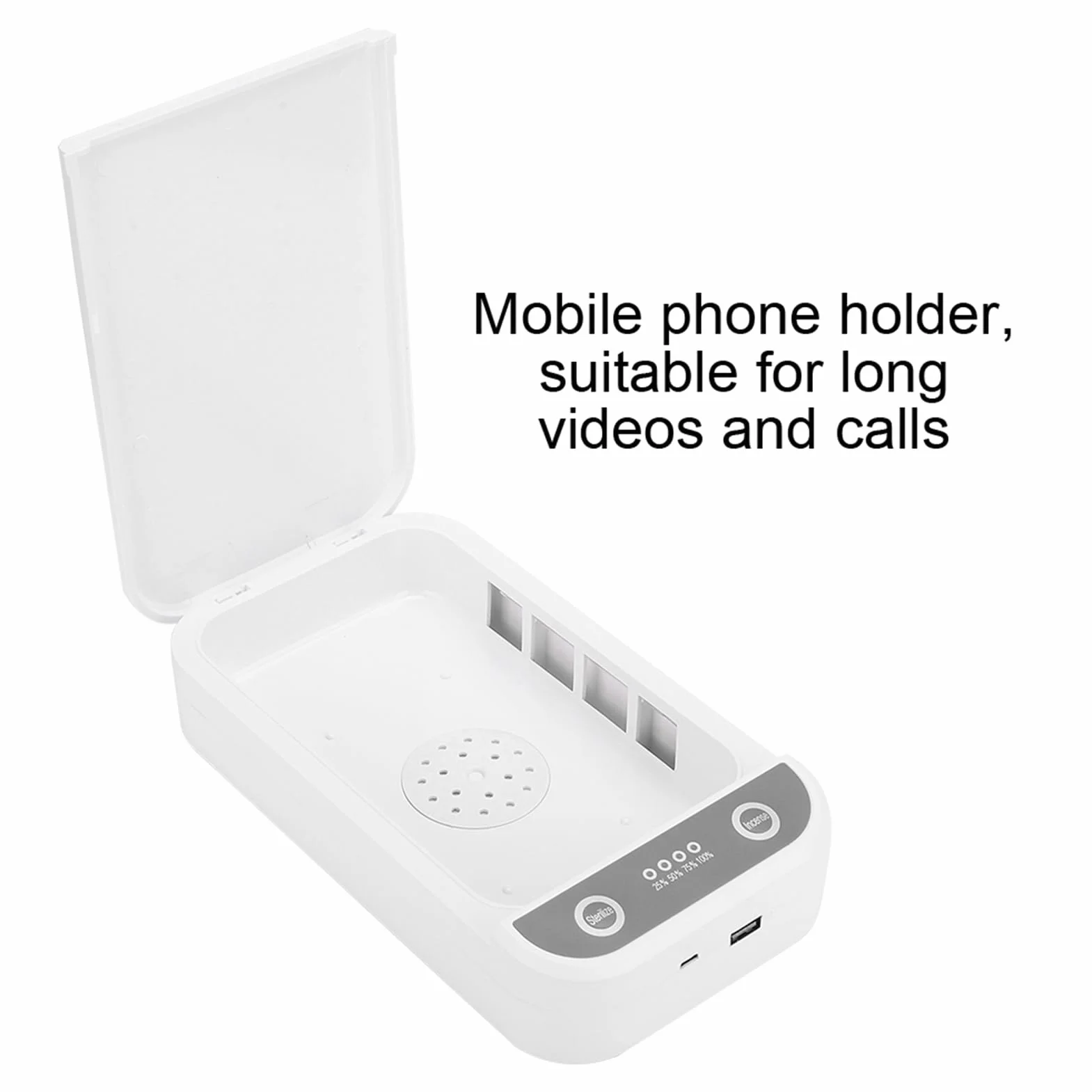 Boîte de Nettoyage désinfectante UV pour téléphone Portable, lumière UVC 360°, Outil de Nettoyage pour téléphone Portable, Accessoire avec Mode de stérilisation Rapide pour