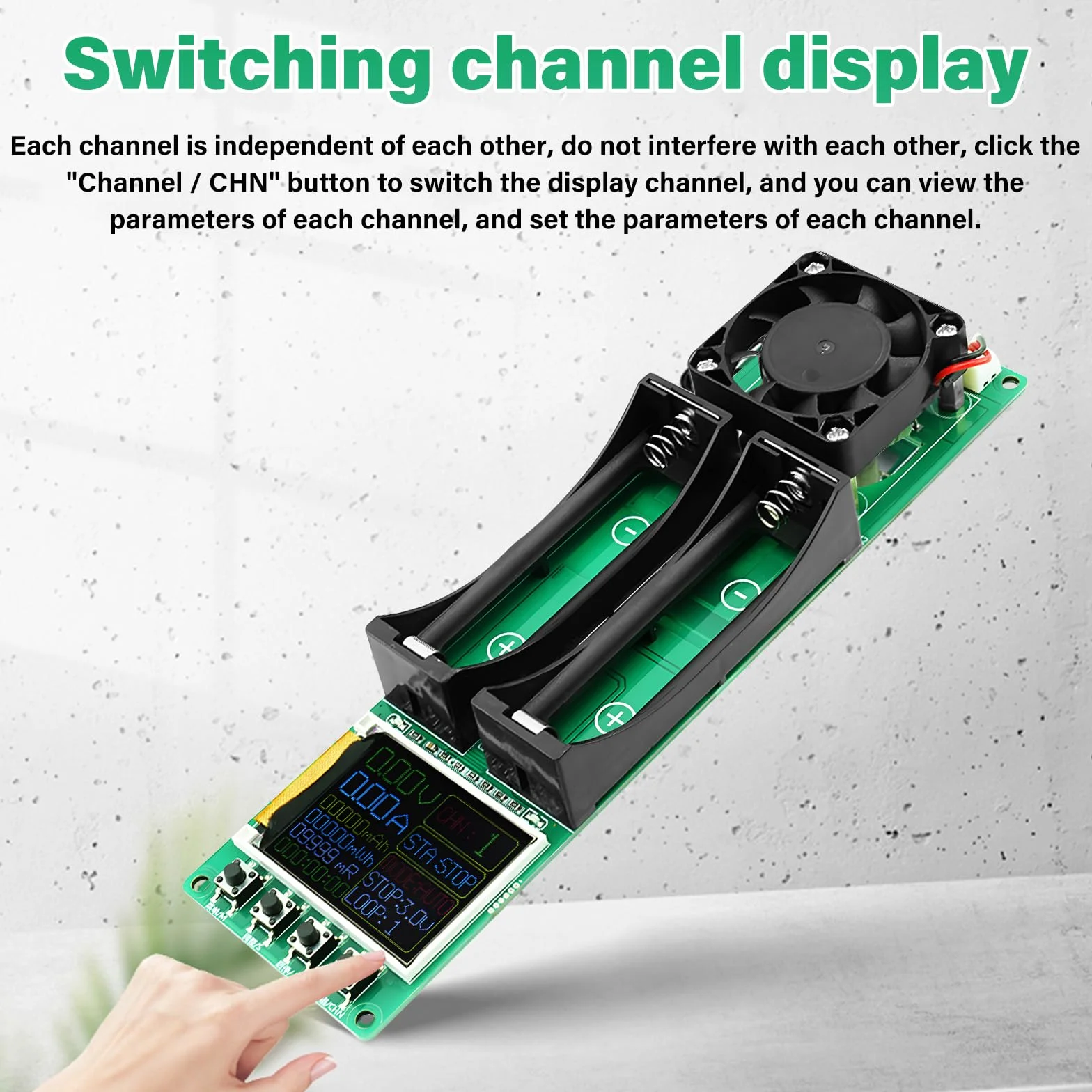 Testeur de capacité de batterie DC5V Module de résistance interne Capacité Tension Courant Puissance avec écran LCD de type C pour batterie au lithium double canal