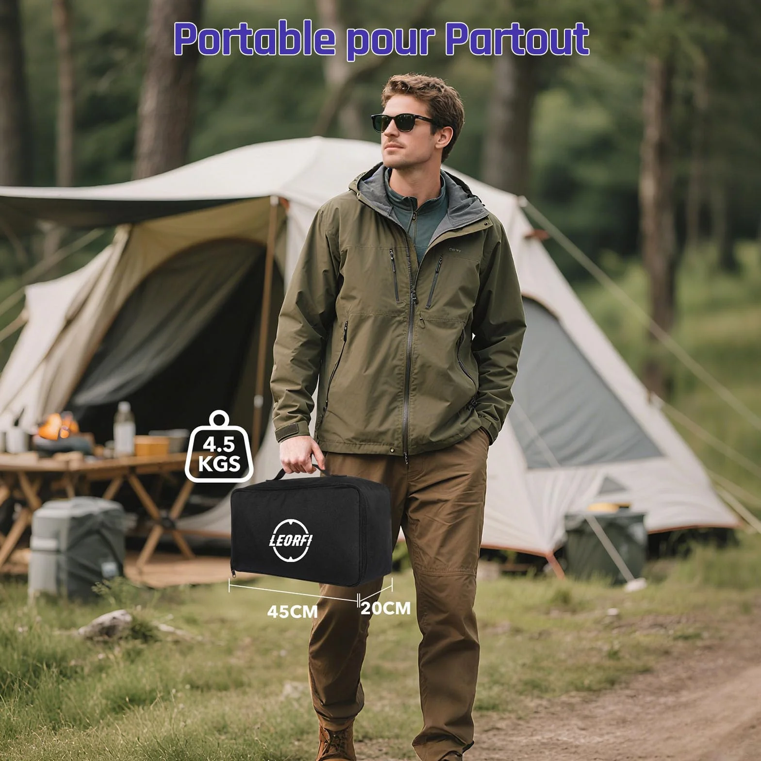 LEORFI Écran de Projection Portable 120 Pouces HD 4K 16:9 avec Trépied