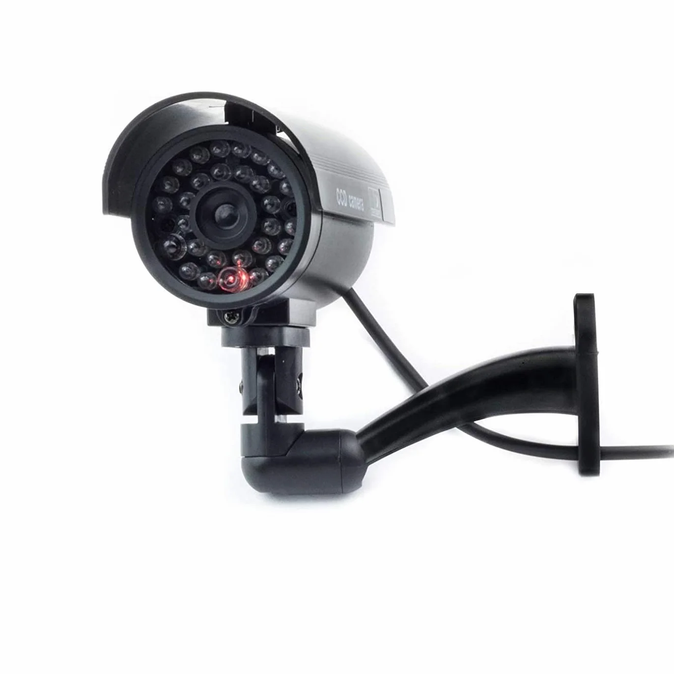 Digicharge Une Caméra Factice Fausse Dummy Caméra CCTV Sécurité Surveillance Camera Extérieur avec Rouge LED - Noir
