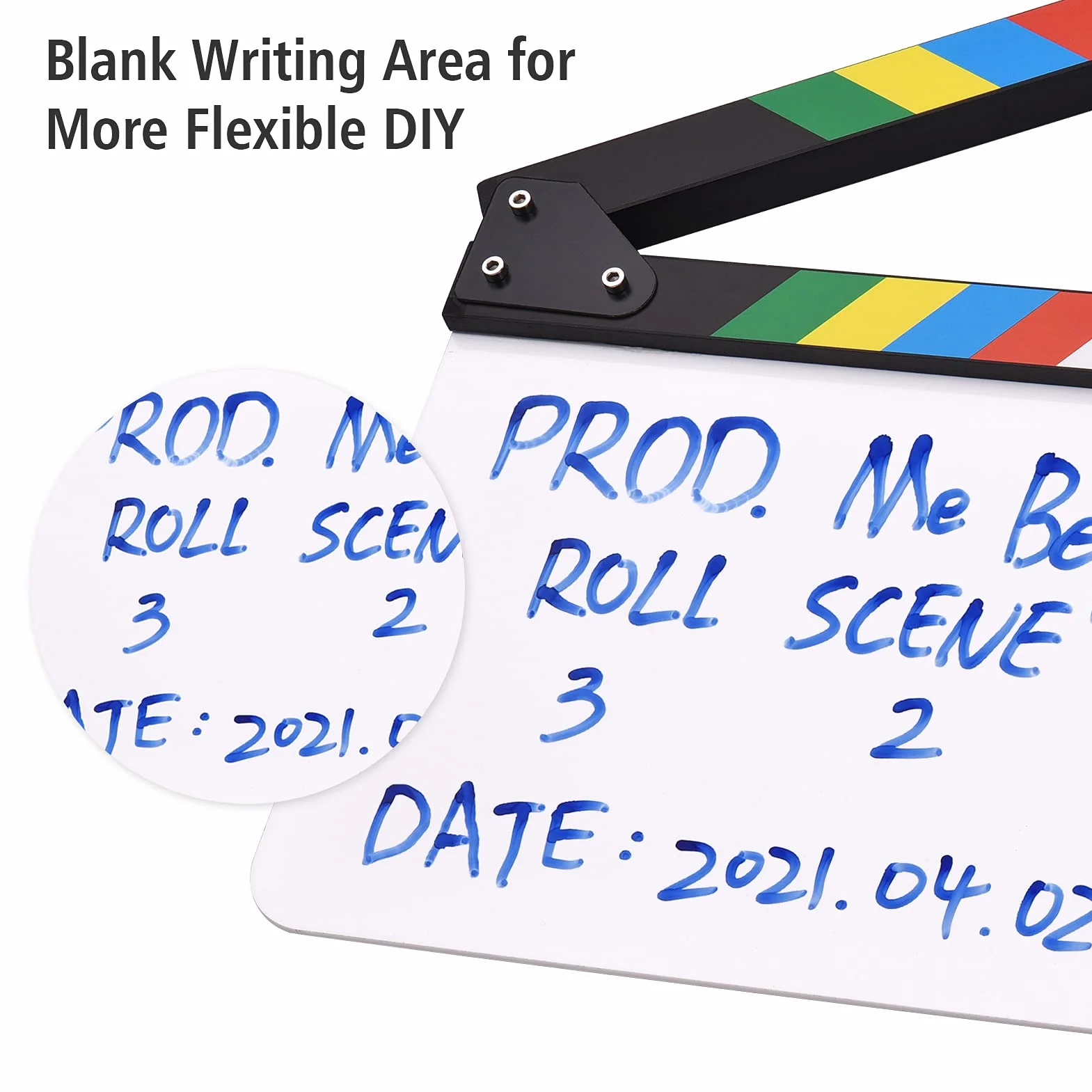 Claquette Cinéma Professionnel, Namolit 30 x 24 cm Planche de Film Clapperboard pour Film Acrylique, Planche de Scène d'action de Coupe pour Amateurs de Cinéaste Amateur