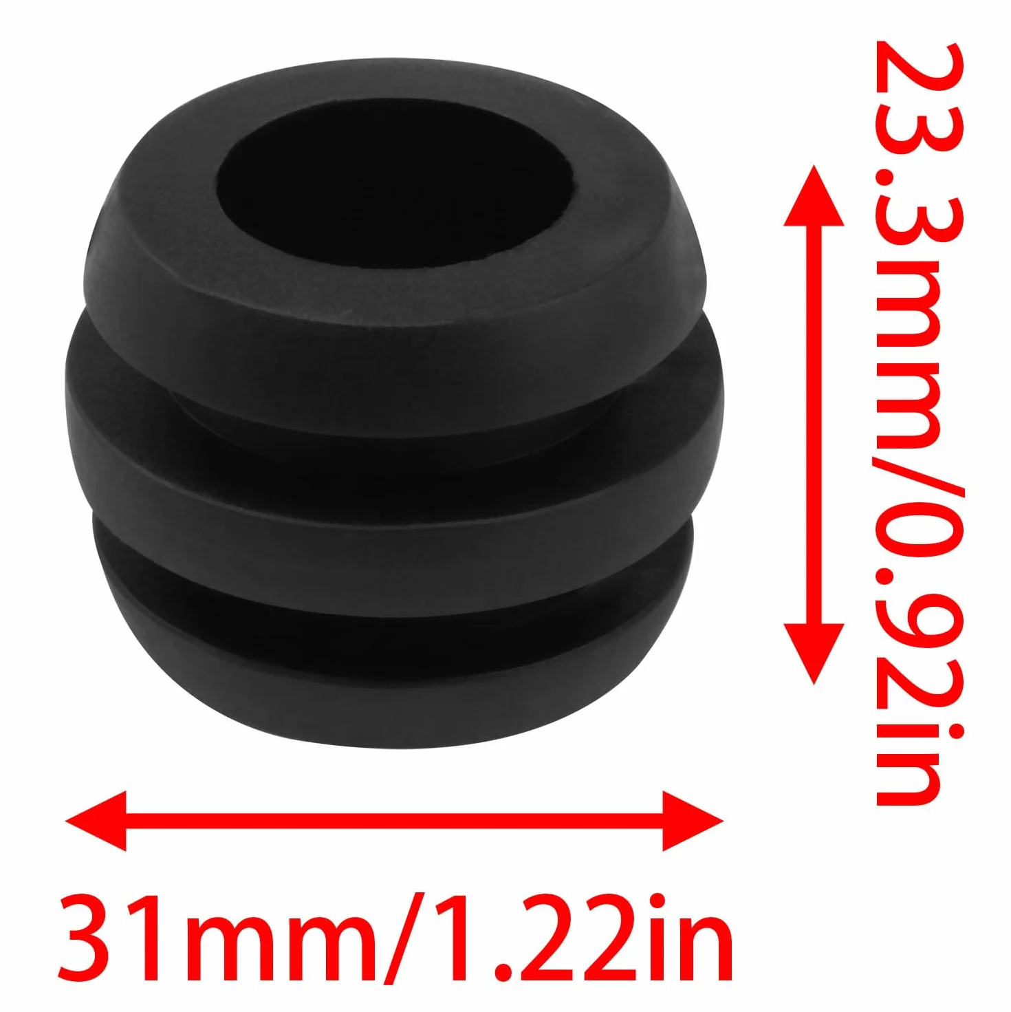 Coussinets en caoutchouc pour babyfoot standard Noir 29 x 24 x 16 mm Lot de 10