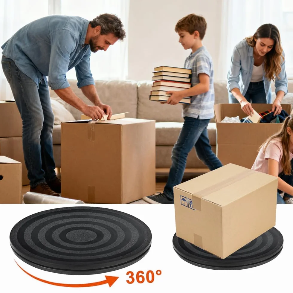 1 plateau tournant universel rotatif à 360 ° - Plateau tournant rond TV avec roulements à billes en acier - Plate-forme rotative de 20 cm - Plateau rotatif multi-usages antidérapant pour gâteau pour
