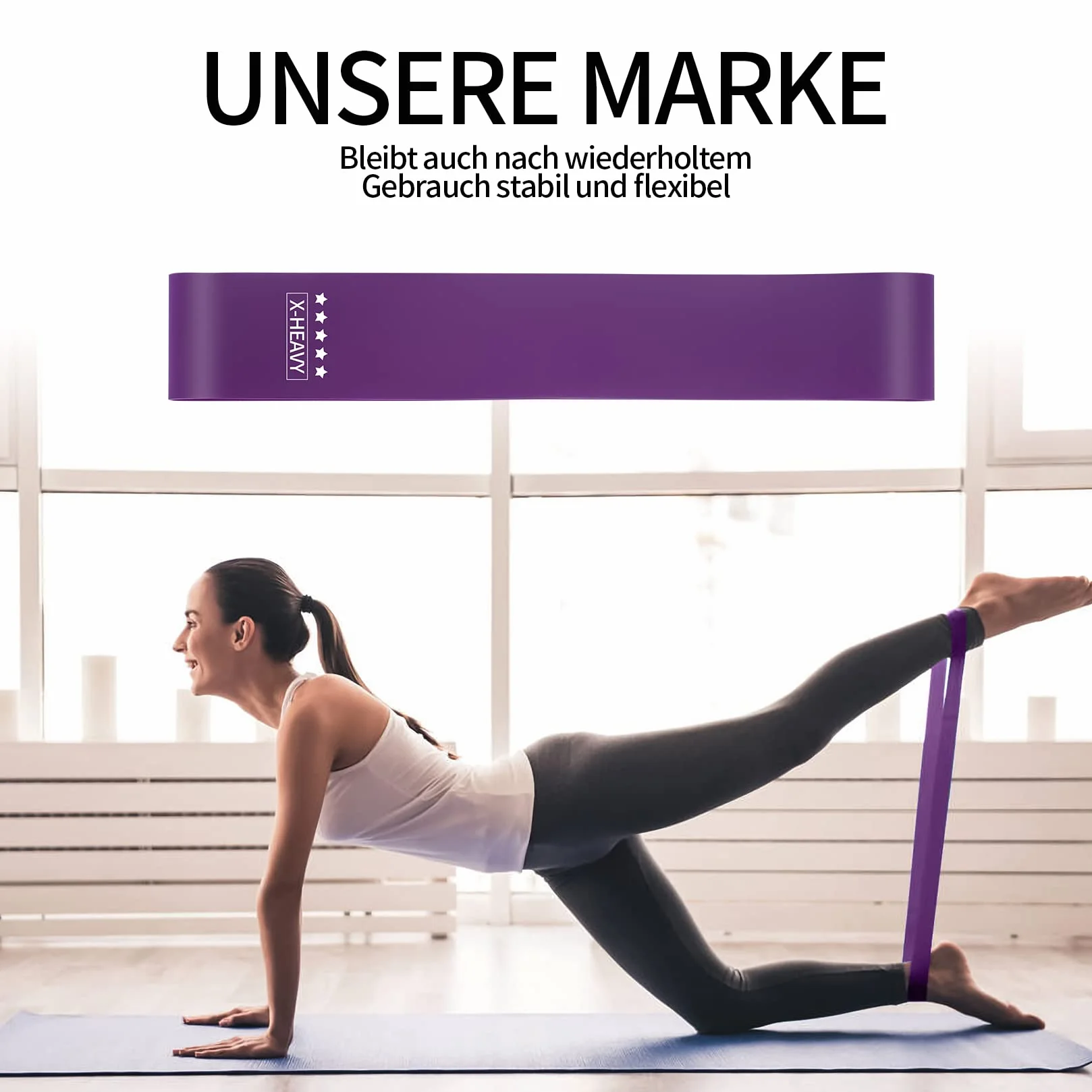 Bande de Résistance Élastique Fitness 5 Pièces avec 5 Niveaux pour Pilates Yoga Sport