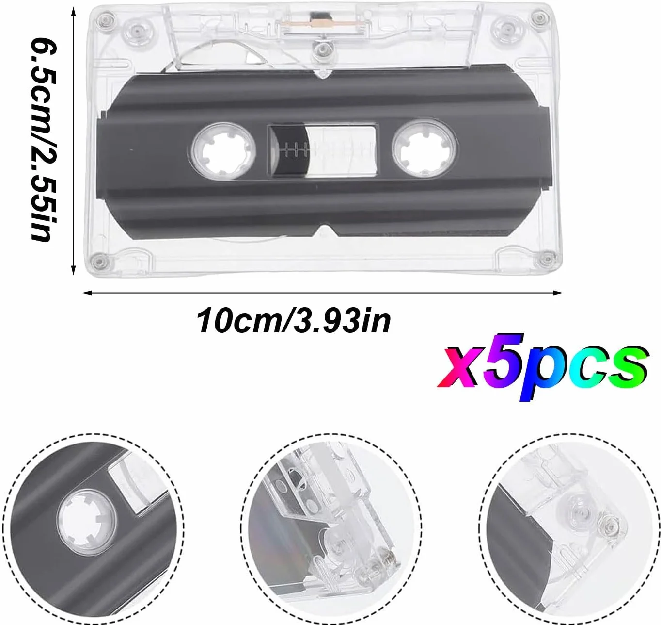 Cassettes Audio Vides 5 Pièces pour Musique Conférences Enregistrements
