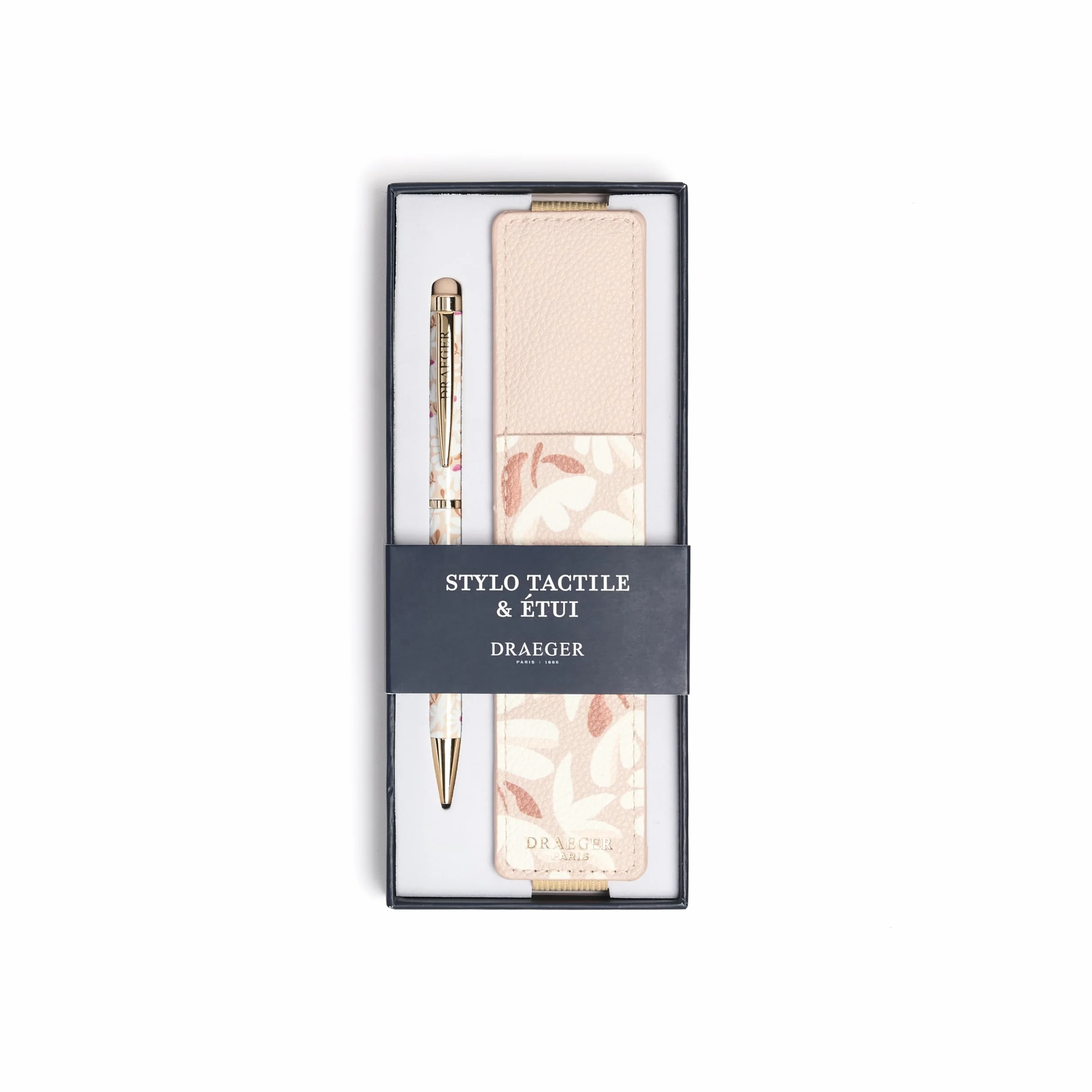 DRAEGER Paris 1886 Coffret Stylo Tactile & Étui – Stylo à Embout Tactile pour écrans + étui pour 2 stylos en matière recyclée
