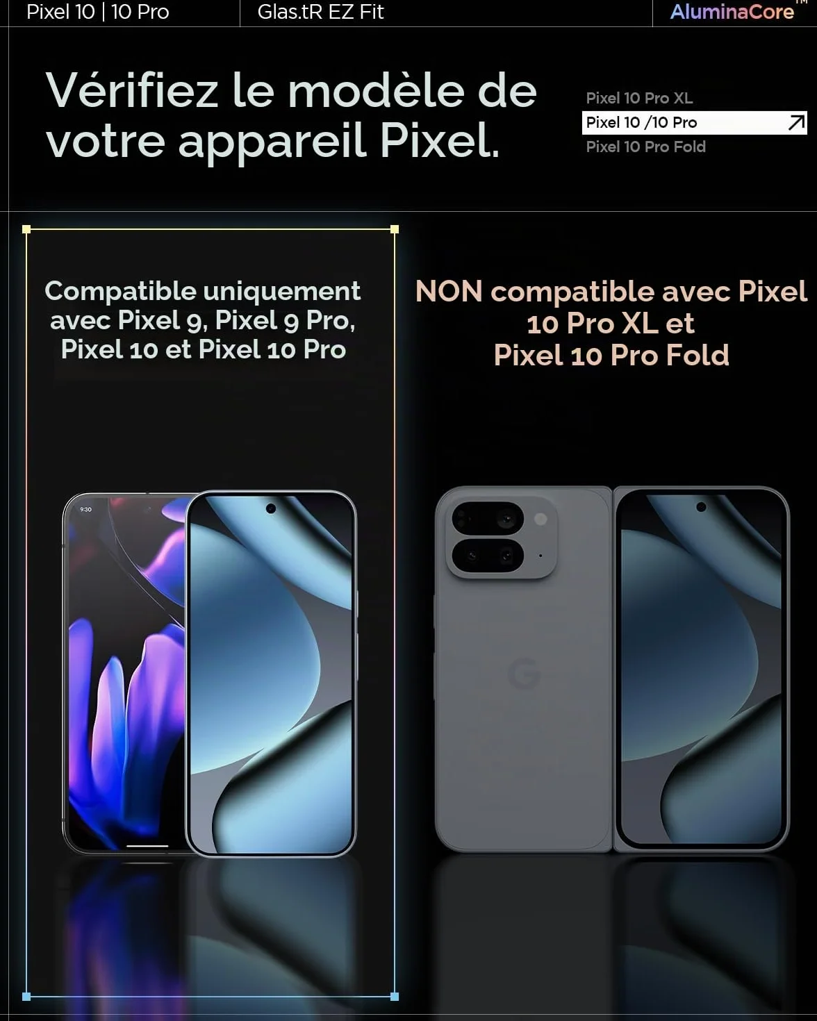 Spigen Glas.tR EZ Fit Verre Trempé pour Google Pixel 10, 10 Pro, Pixel 9, Pixel 9 Pro, 2 Pièces, Kit d'installation inclus, Dureté 9H, Résistant aux Rayures