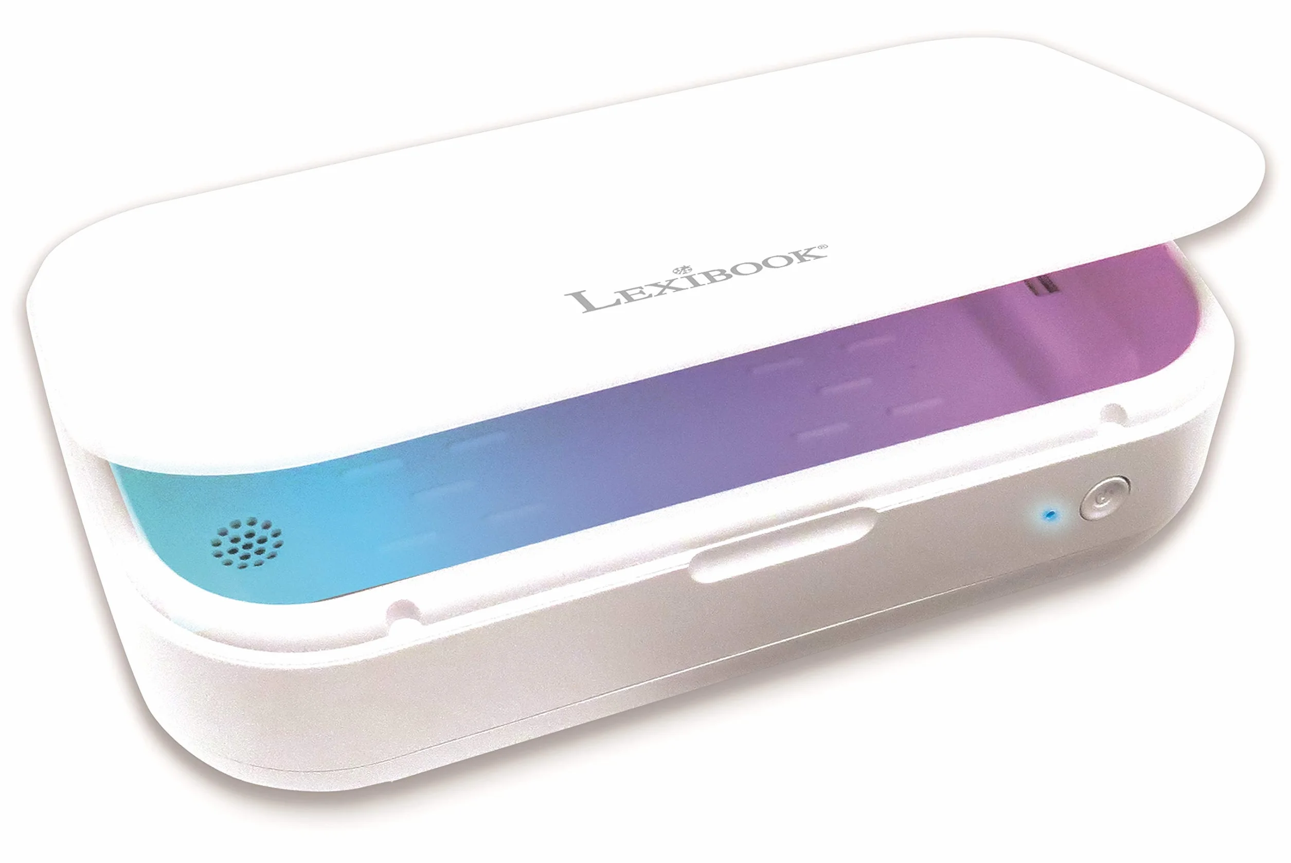 Lexibook LexibookStérilisateur UV - Boîte Stérilisatrice pour Désinfecter Masques, Smartphones, Clés, Écouteurs - Box Lampe UV Stérilisation Rapide 5 Minutes - Aromathérapie - Blanc, UVS100