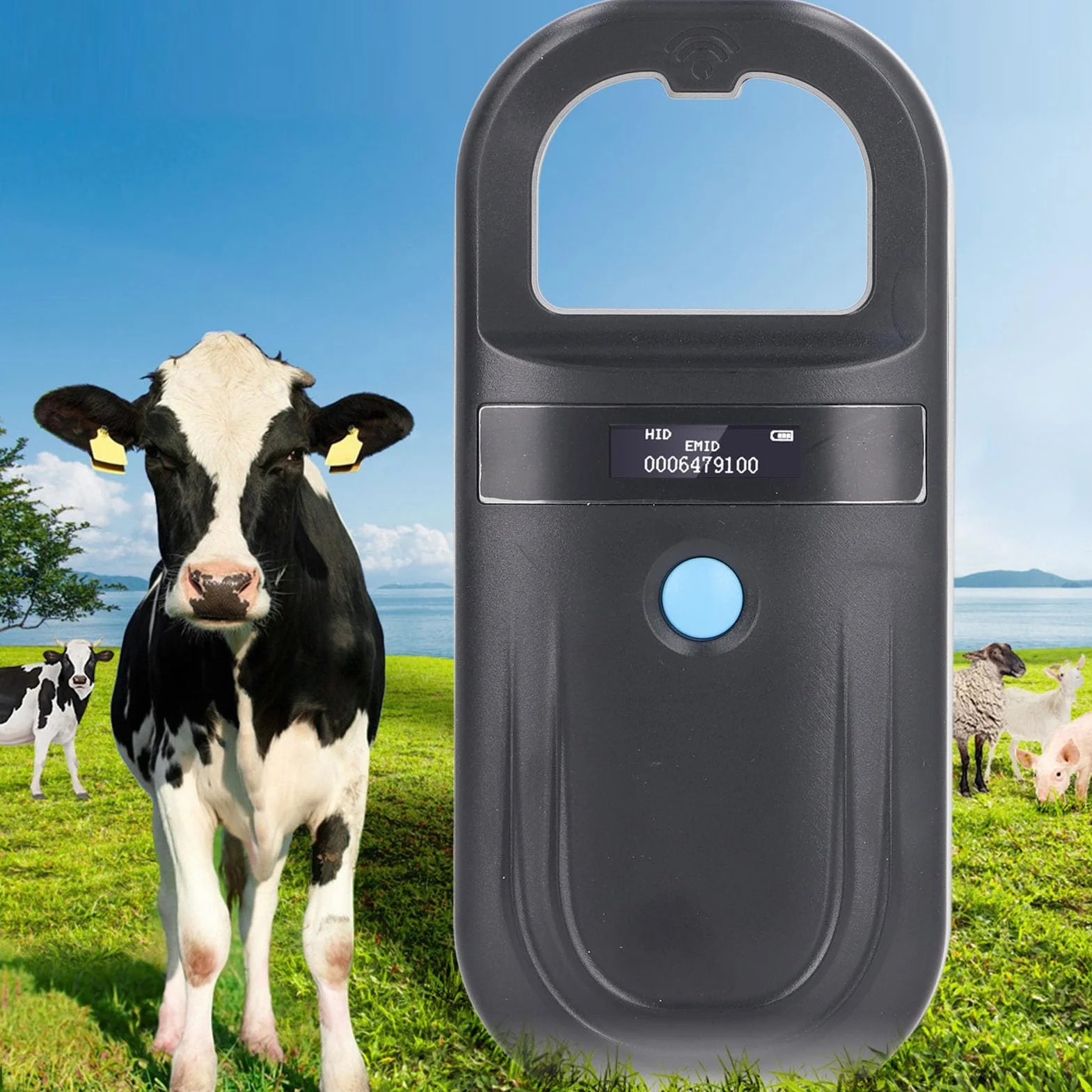 Scanner de Micropuces Animales, Rechargeable FDX B EMID PET TAG CHIP Scanner avec 128 étiquettes, 134.2 KHz, Conception Portable, Lecteur D'identification de Puce pour Animaux