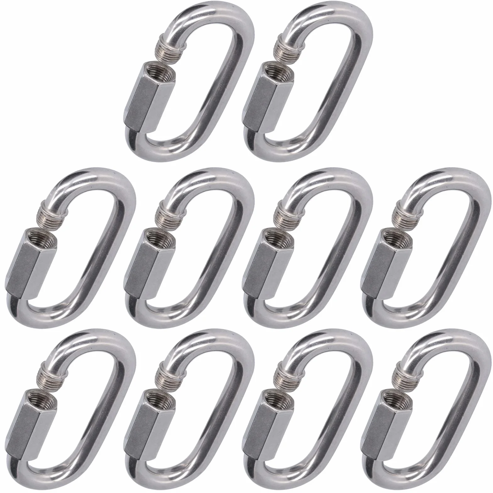 Maillons Rapides en Acier Inoxydable M4, 10 Pièces Connecteur à Vis