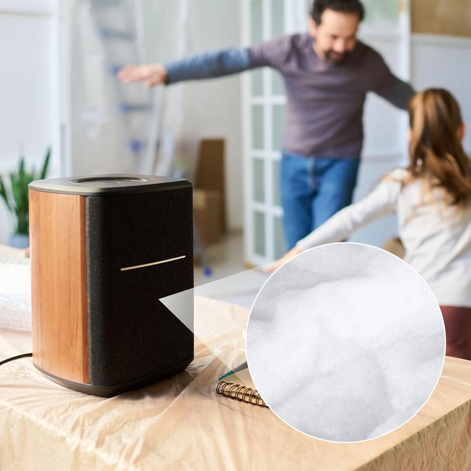 QUARKZMAN Ouate Acoustique pour Enceintes Fibre Polyester 100x30x5cm Ignifuge Absorbant Sonore Isolation Interieure Audio Amortissement DIY HiFi Remplacement pour Reparations Enceintes,