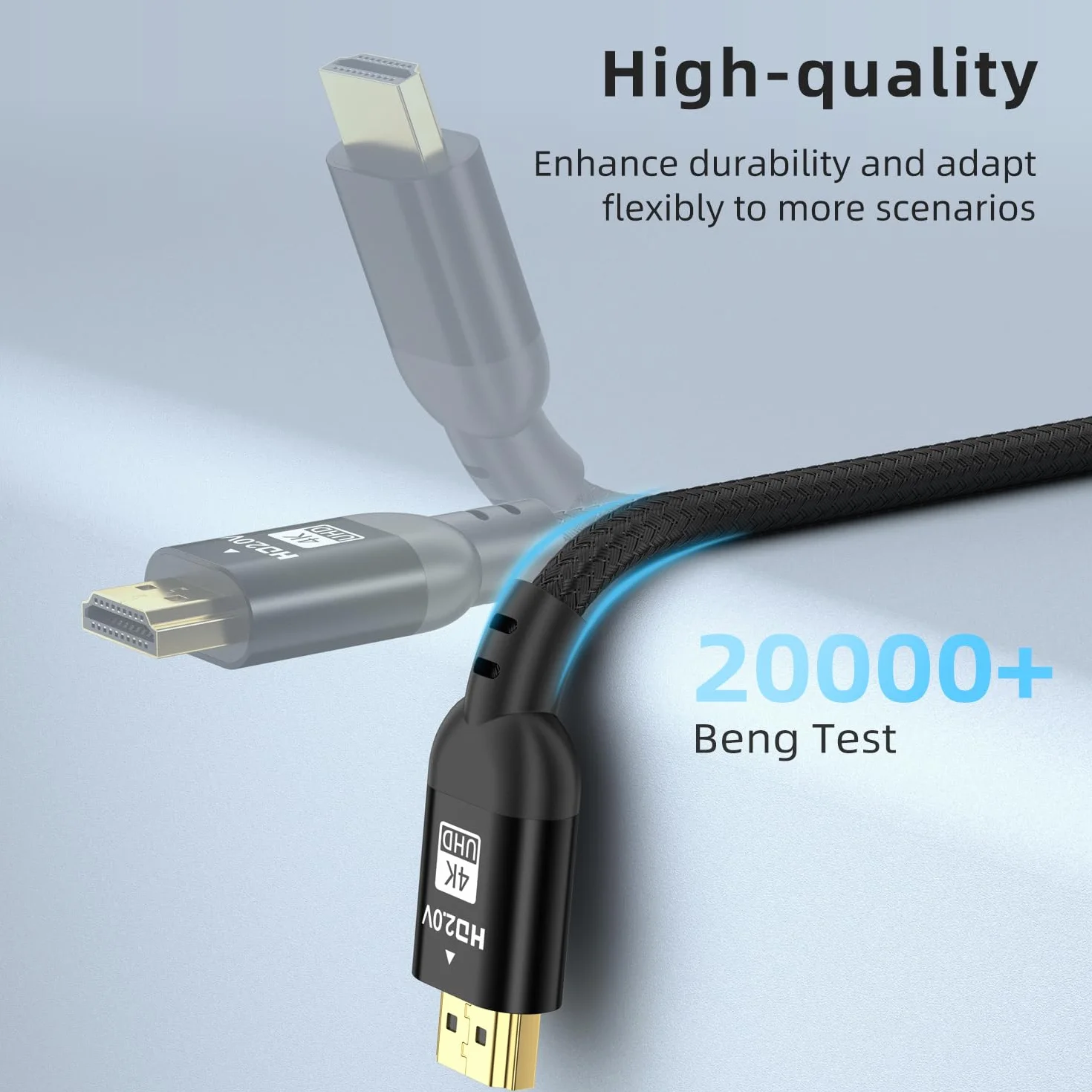 Diyanisly Câble HDMI 4K 15M, Câble HDMI 2.1 Haute Vitesse, Tressé, Prend en Charge 4K@60Hz 2K@120Hz, HDR HD TV Moniteur Ordinateur Portable Xbox PS4 PS5,etc.HD