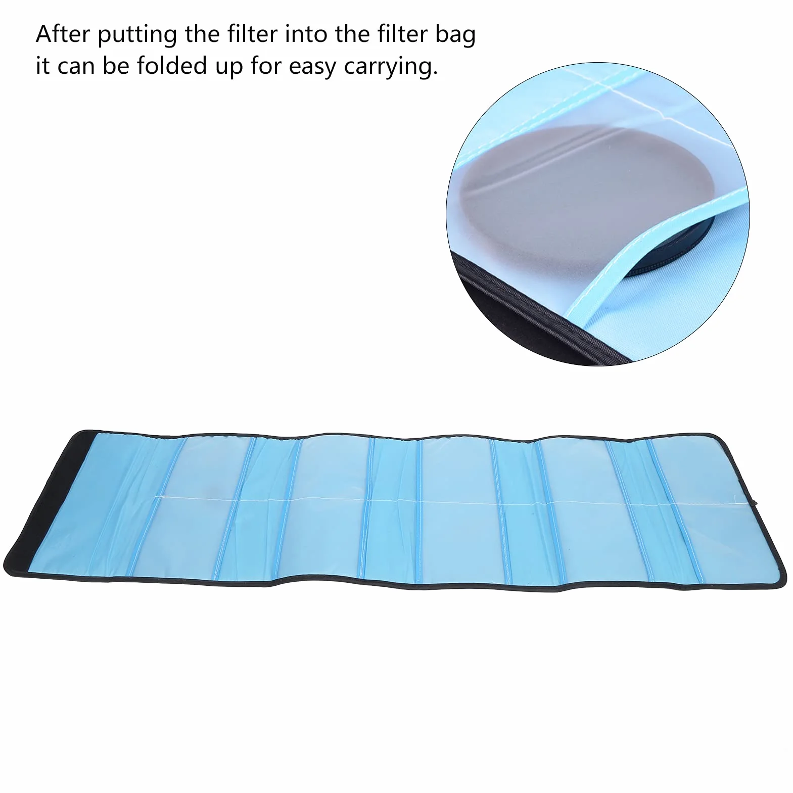 Étui Portefeuille Pliable pour Filtre D'objectif D'appareil Photo 10 Poches pour Pochette de Filtre de la Série P