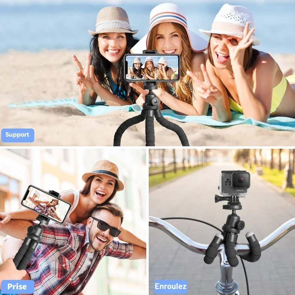 UBeesize Trépied pour téléphone Portable, Mini Trépied pour Smartphone et Appareil Photo, Mini Tripod avec Télécommande Bluetooth