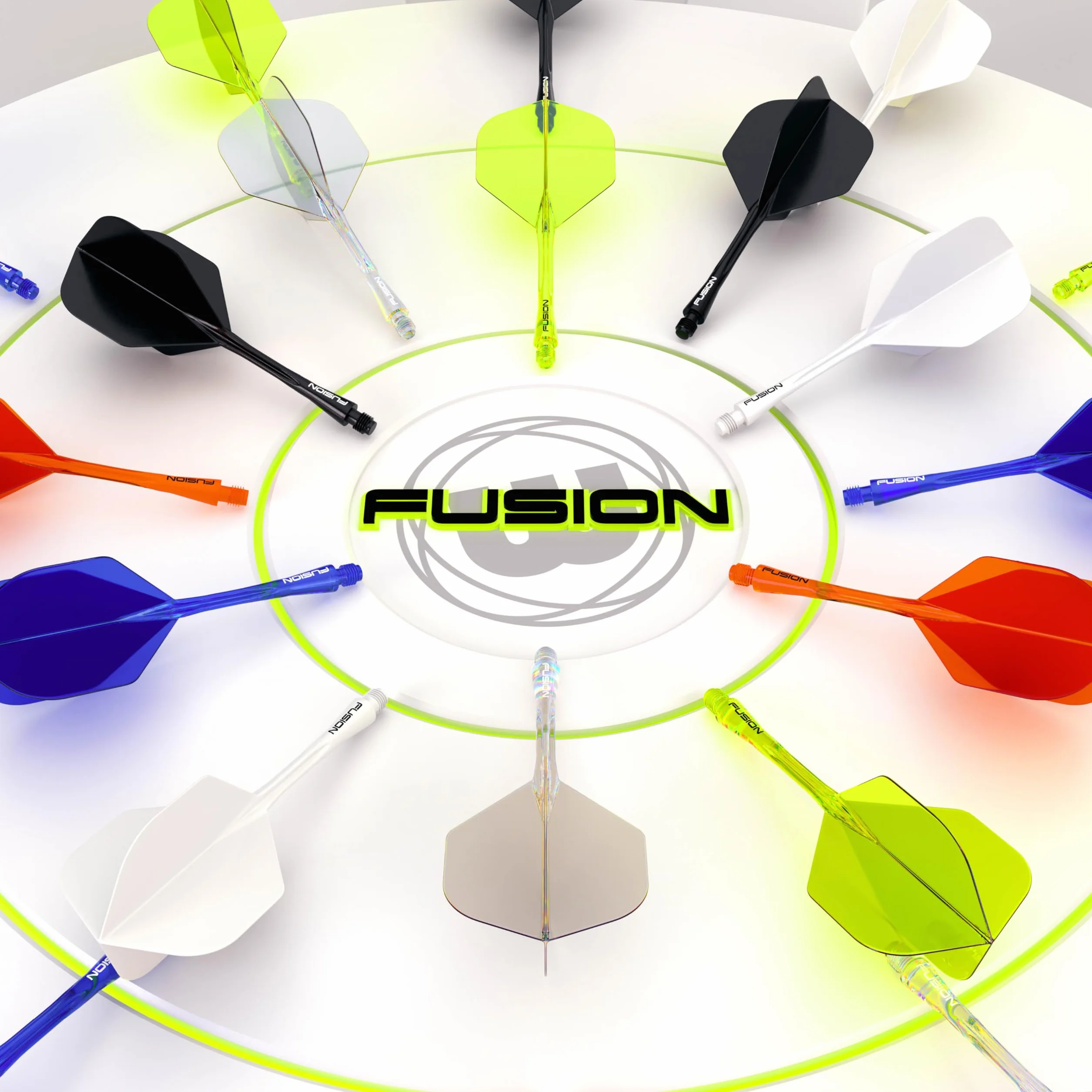 WINMAU Darts Fusion Système intégré vol arbre No6 Forme Design Court intermédiaire Moyen