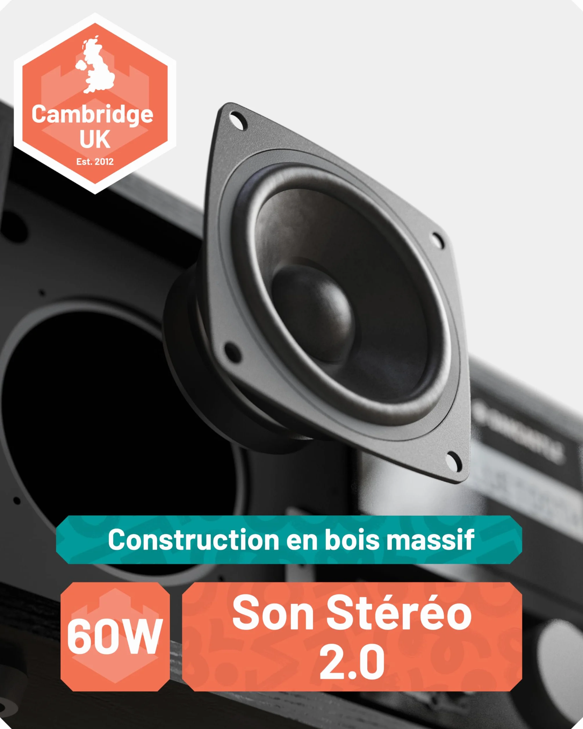 OAKCASTLE DAB500 Radio Dab+ Bluetooth Lecteur CD Système stéréo 60W pour Maison