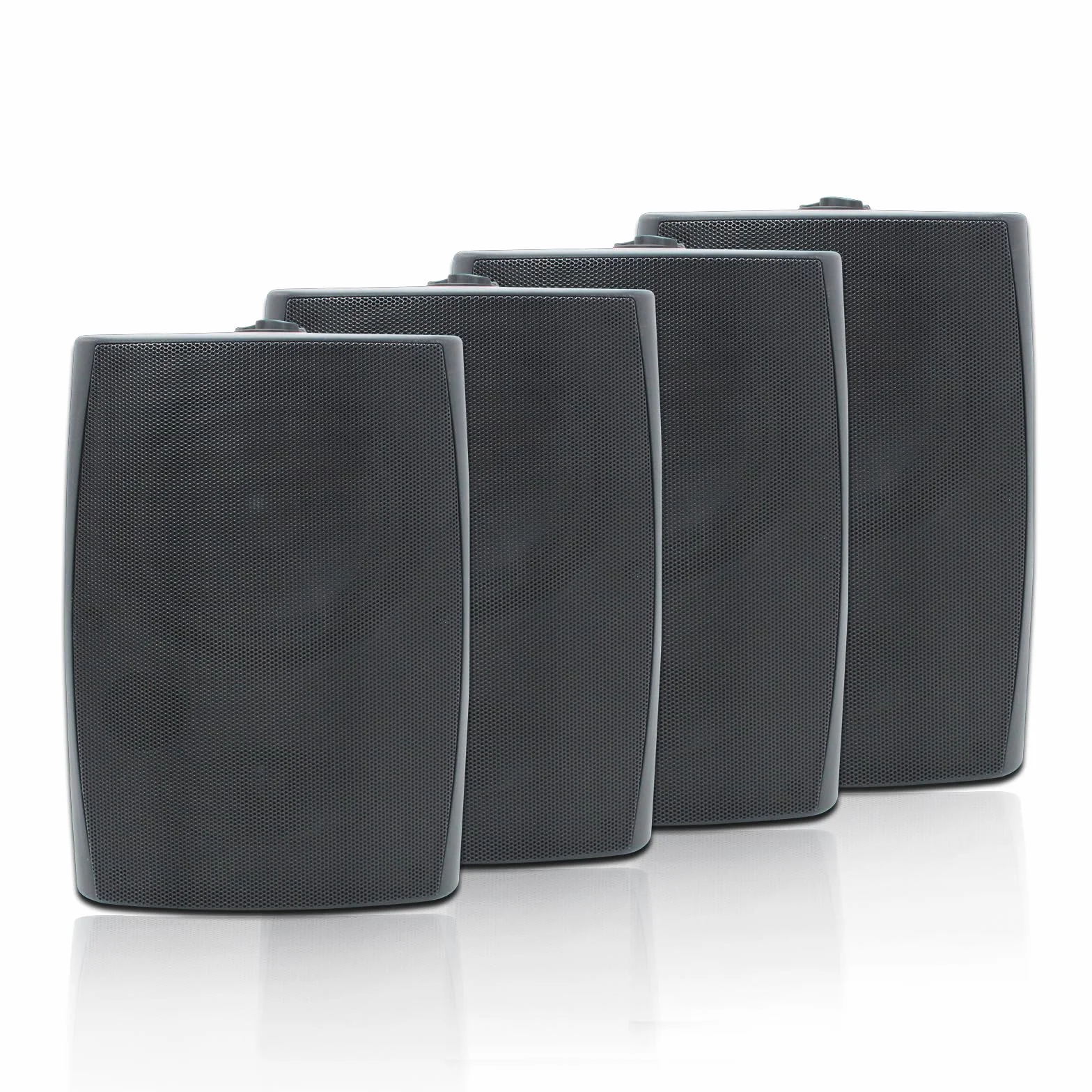 STUDIOFINIX Lot de 4 Haut-parleurs muraux d'extérieur de 16,5 cm 800 W – Solution Audio Haute Performance pour intérieur/extérieur, Maison, terrasse, Jardin, Jardin (Ensemble de 4 Haut-parleurs