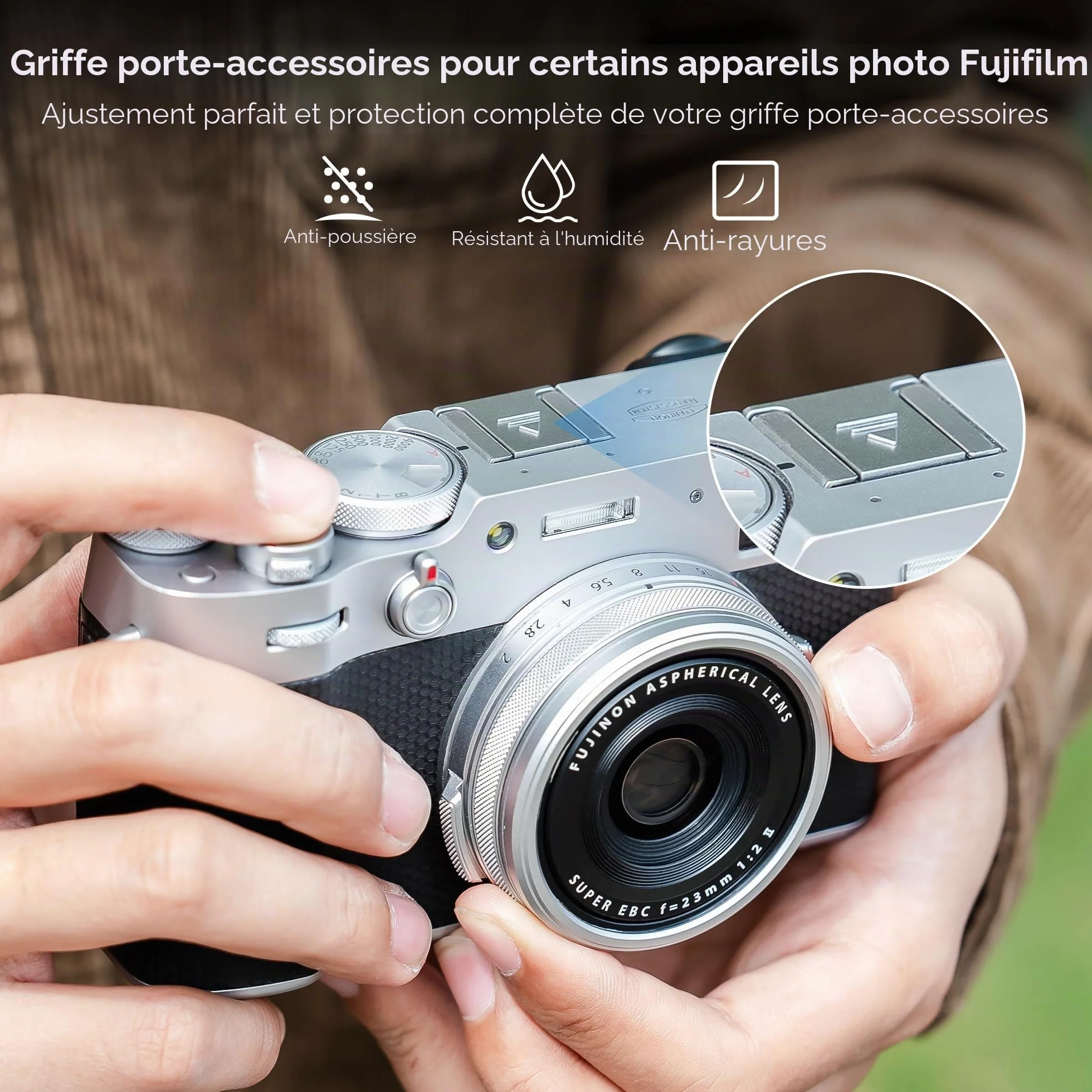 JJC Bouchon de protection pour appareil photo reflex numérique Fujifilm Fuji X-E5 X half X-M5 X100VI GFX100S X-H2S X-T1 X-T2 X-T3 X-T4 X-T10 X-T20 X-T30 X-T100 X100V X100S X100F X-PRO2 X-E2 X-E3 X-A5