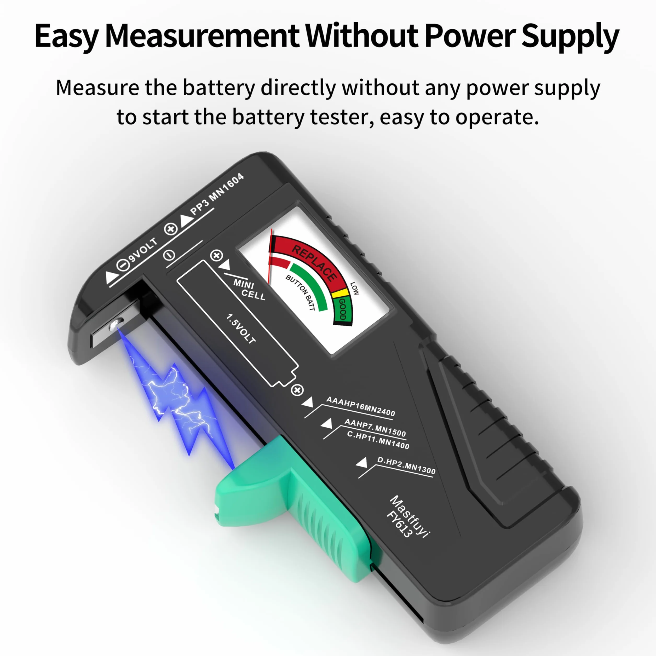 Testeur de batterie universel 9V 1,5V AAA AA C D pour piles bouton