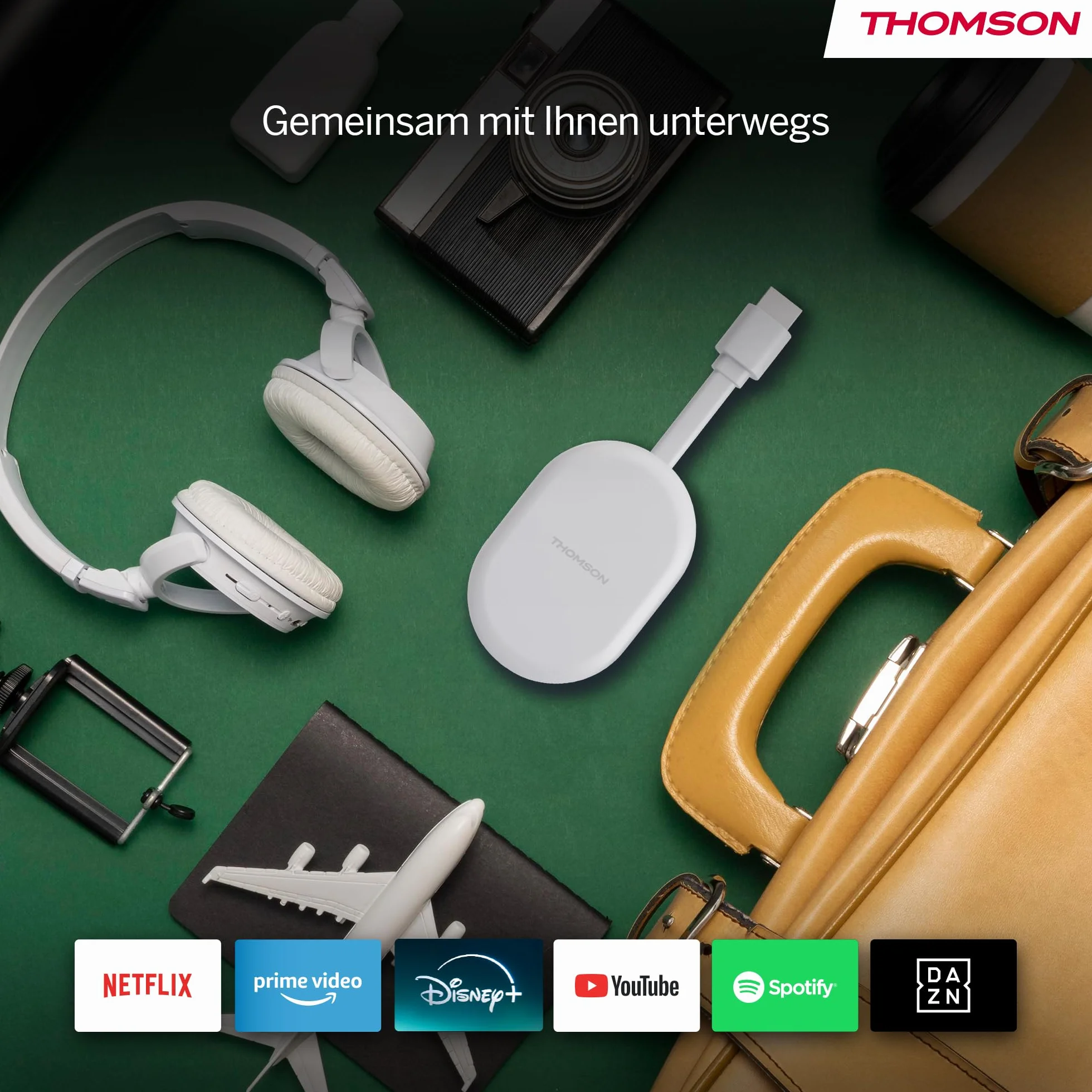 Thomson Go Cast 152 Dongle de Streaming, 4K UHD Google TV, Commande Vocale, Google Cast, Dolby Atmos, Dolby Digital+, HDR10, Portable, 2 Go RAM, 32 Go Stockage – Blanc
