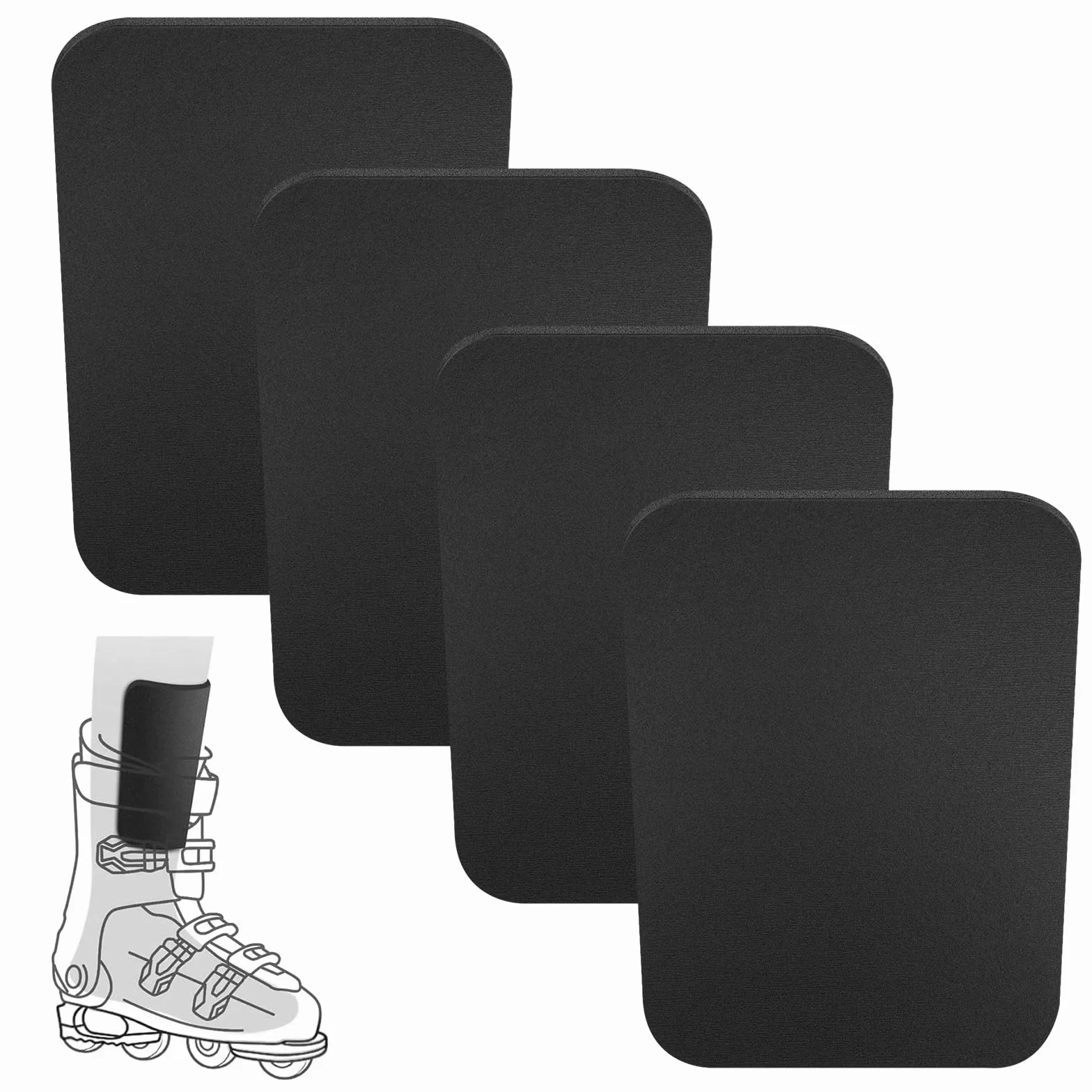 Lot de 4 protège-tibias snowboard en mousse épaisse pour chaussures de ski et snowboard