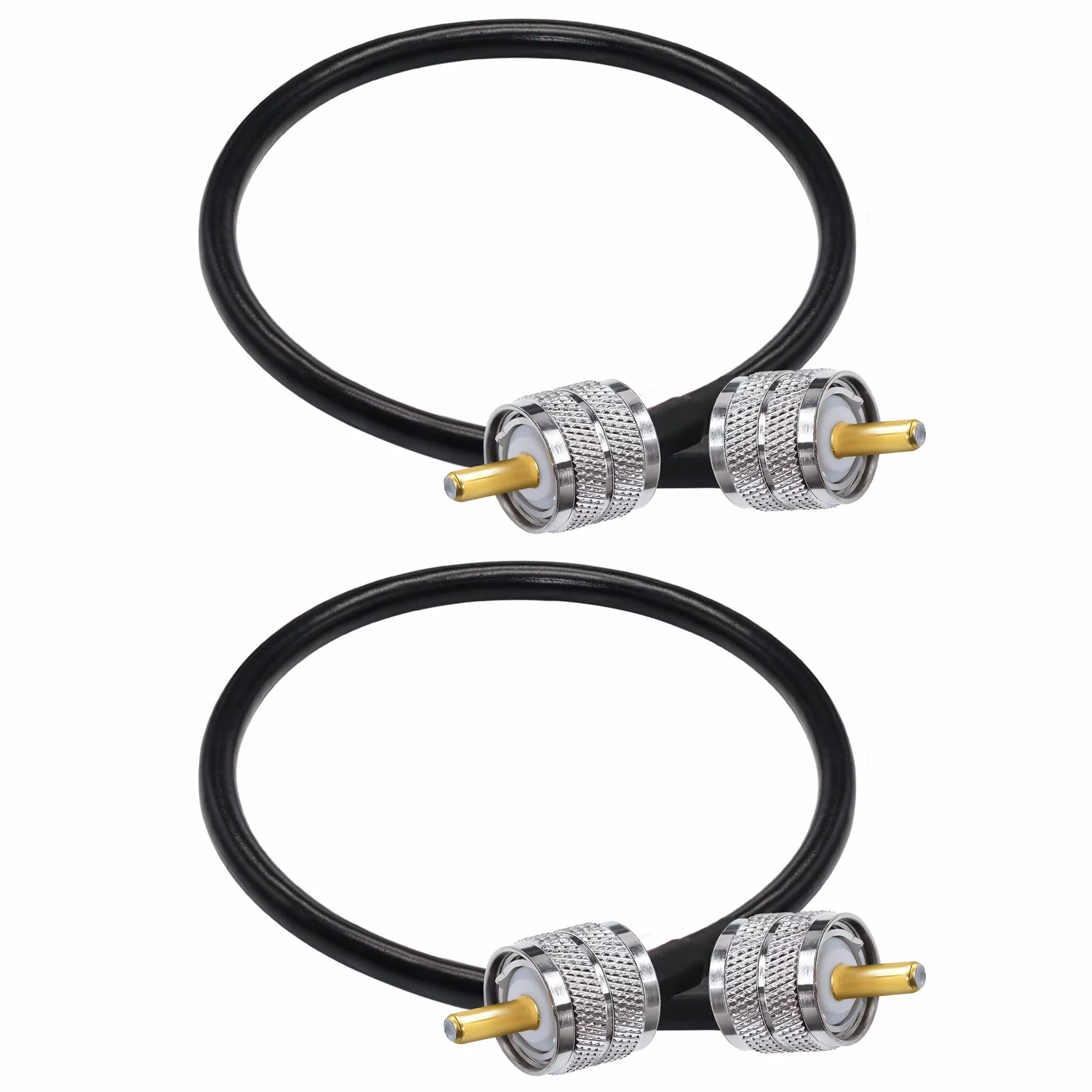 TUOLNK PL-259 Câble de raccordement RG58 UHF mâle à mâle à faible perte 50 ohms CB Radio Câble coaxial 12 pouces (30 cm) SO239 Câble d'extension d'antenne Wifi pour HAM Radio 2 Pack