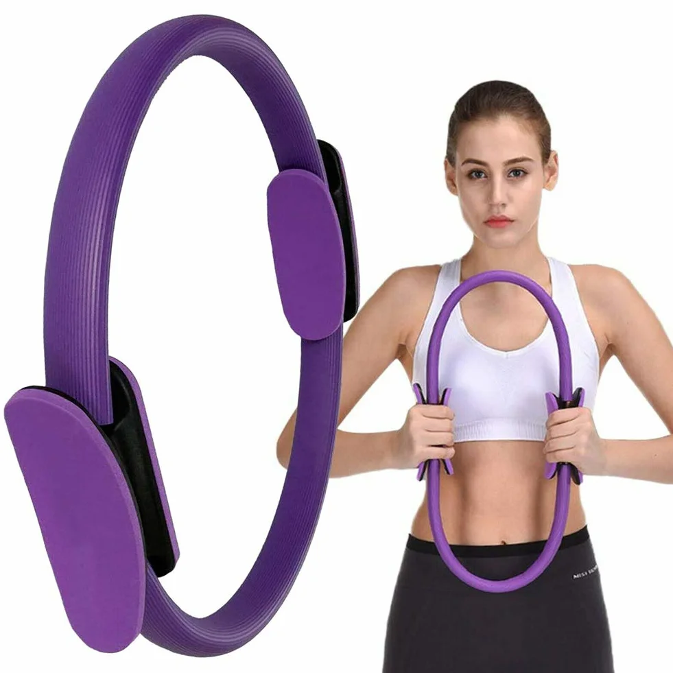 Cercle Pilates Anneau Yoga Fitness à la maison Double Poignée Violet