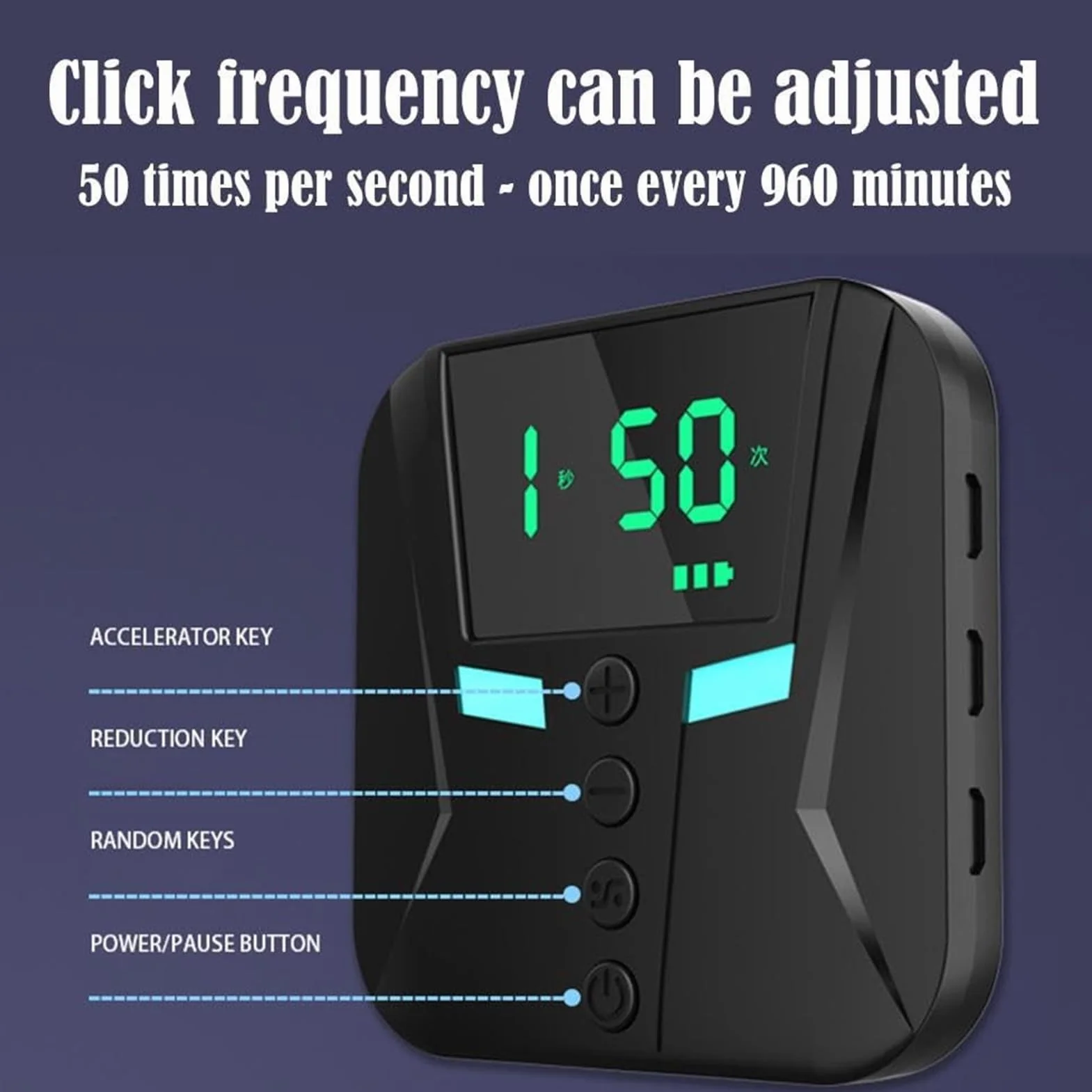 Appareil de tapotage d'écran : Clicker automatique intelligent, outil de vitesse rapide, gadget portable | Simulateur de doigt réglable pour jeux transmission en continu