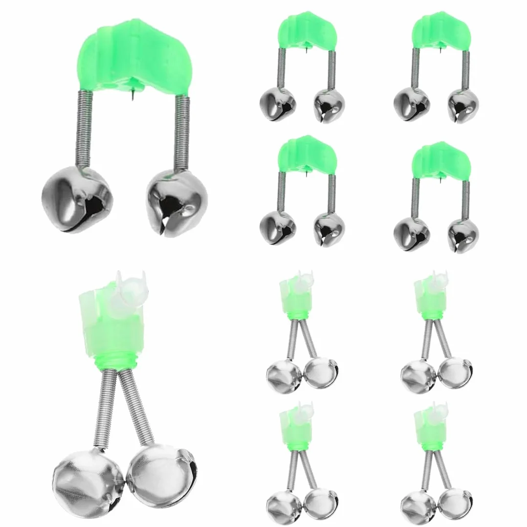 Cloche à poisson Alarme Canne à pêche Double cloche avec Lumière Pêche de nuit