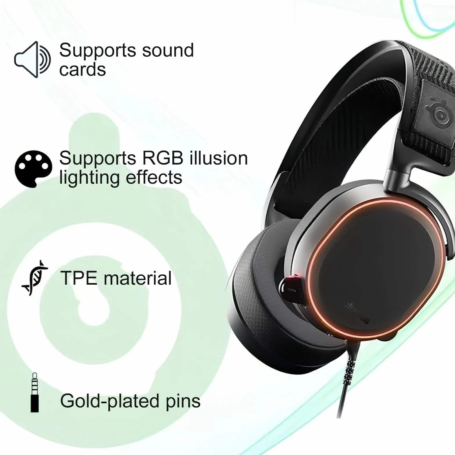 Câble Audio pour Casque, Casque Audio Câble de Remplacement pour Arctis 3 Arctis 5 Arctis 7 Arctis Pro, 150 Cm de Câble D'extension de Carte son de Rechange, Noir