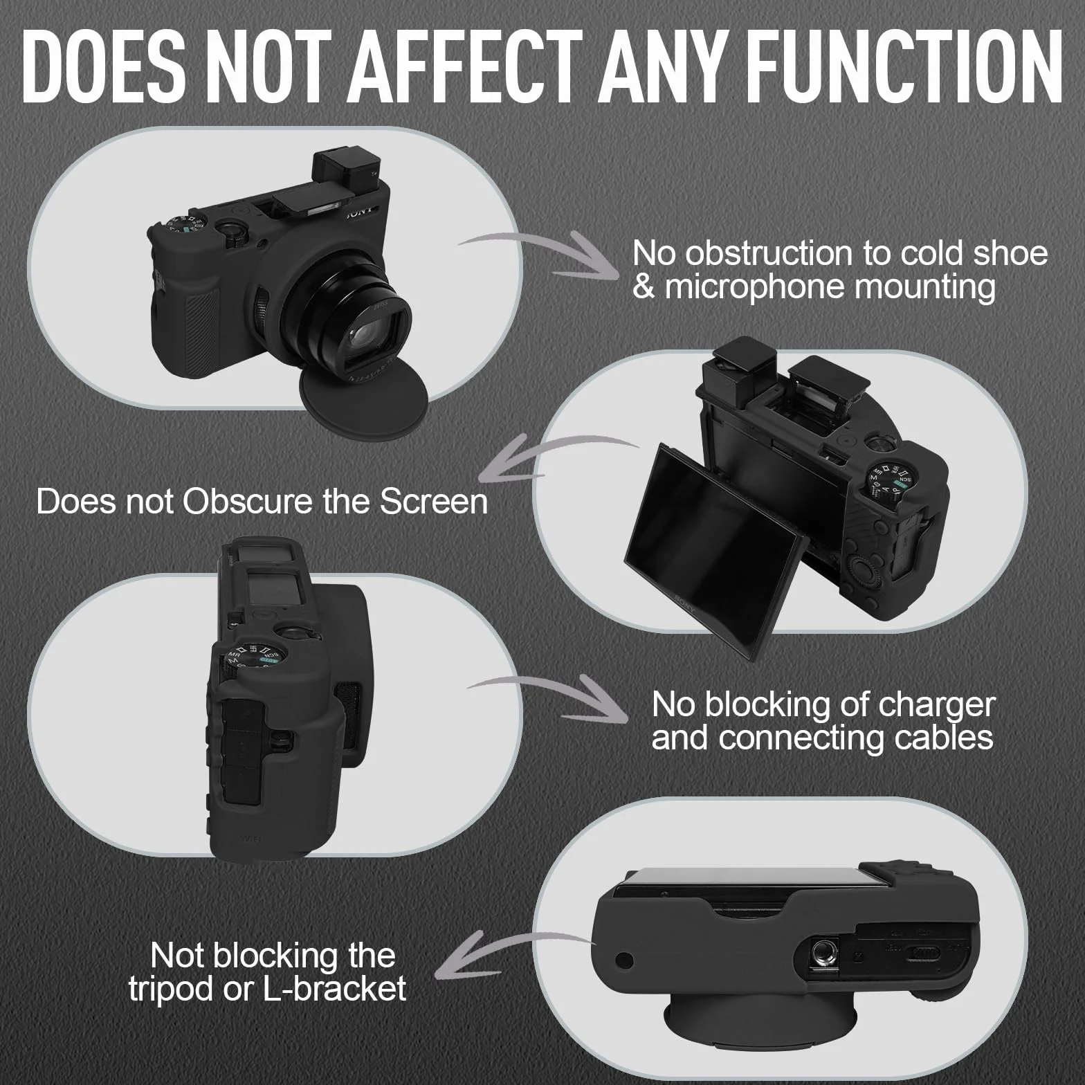 Étui Silicone Sony RX100 VII VI Protection Appareil Photo Coque Léger Noir