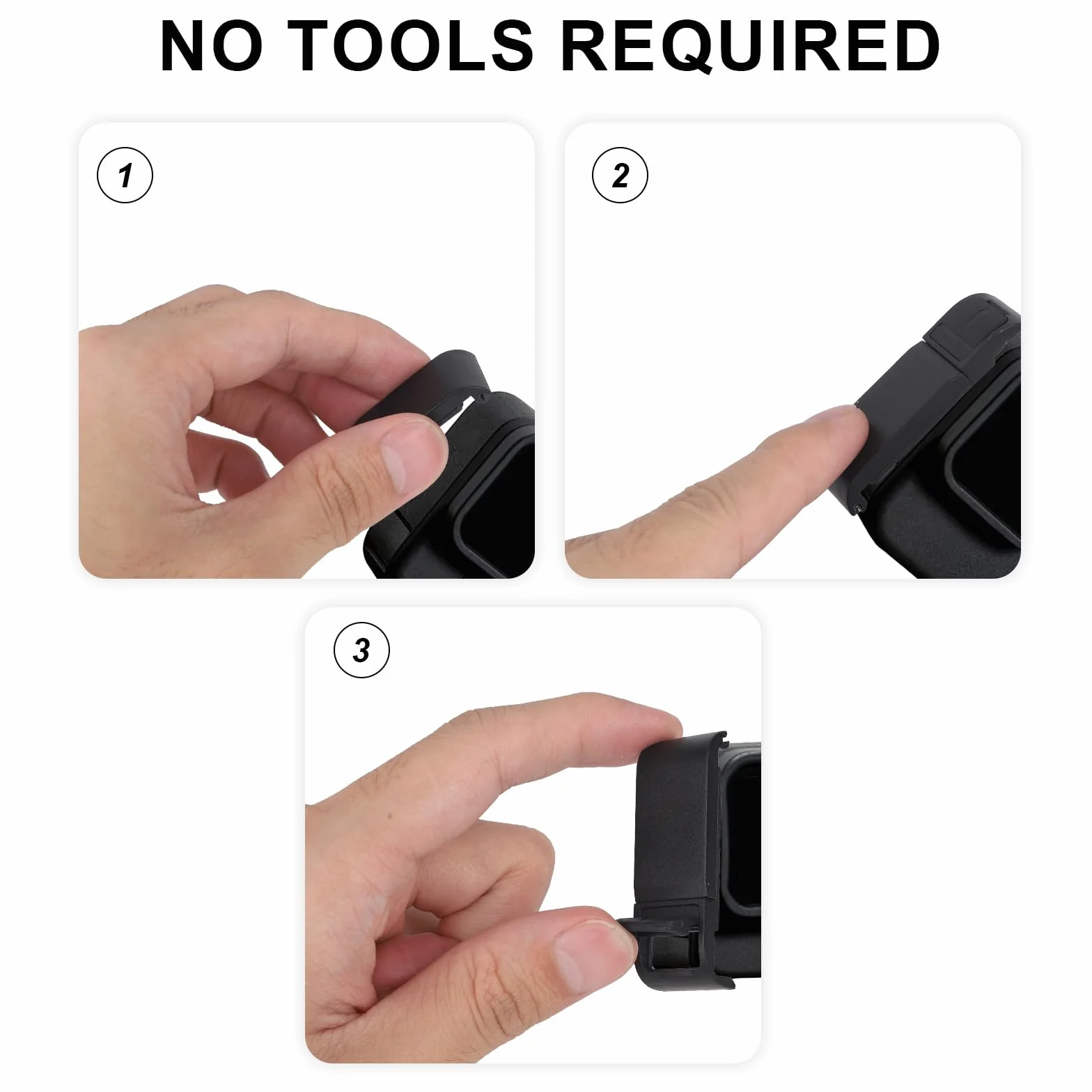 Couvercle Batterie Latéral pour GoPro Hero 9 10 11 12 13, Boîtier de Remplacement Noir Anti-Poussière avec Port de Charge Type-C