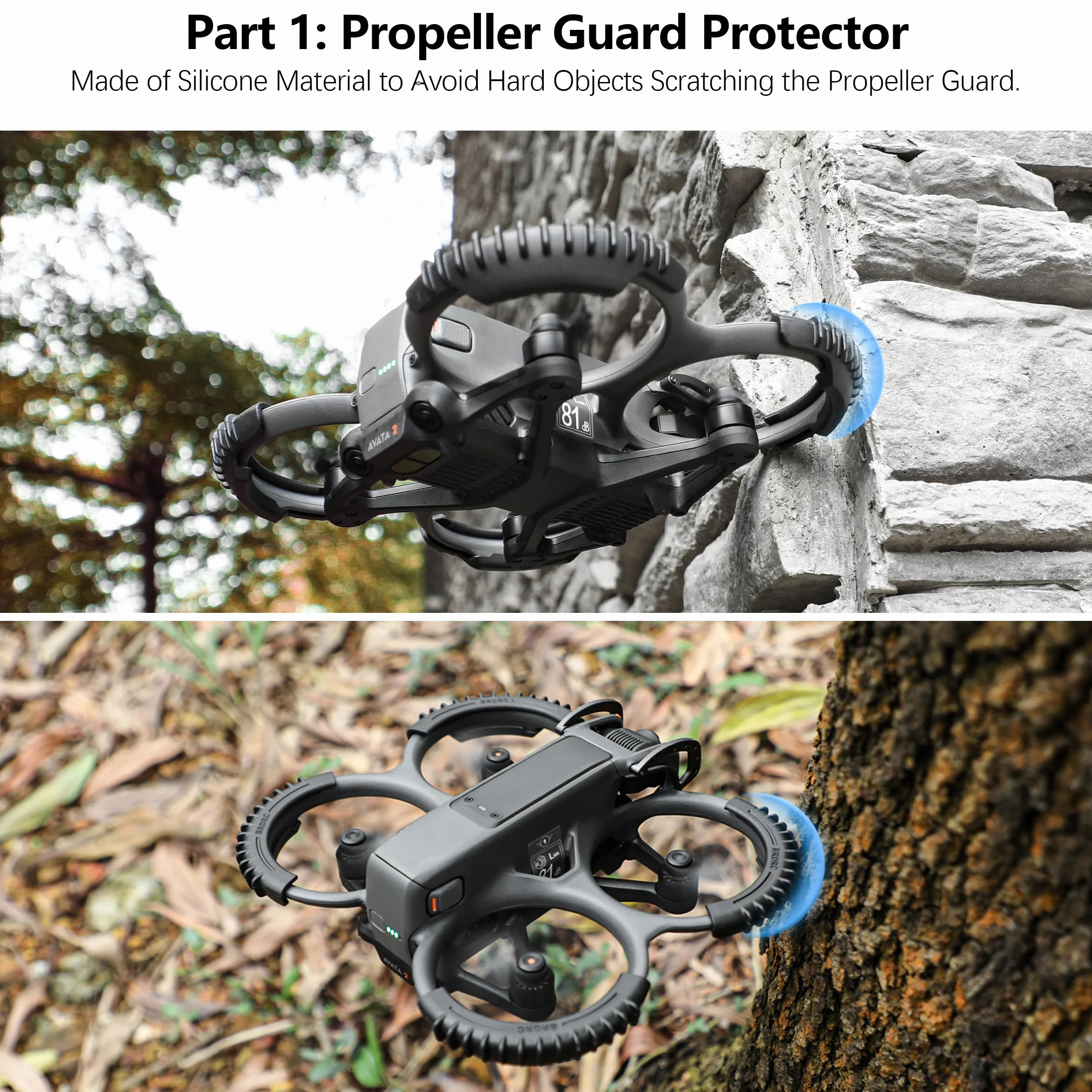 FPVtosky Kit d'accessoires 3 en 1 Avata 2, pare-chocs de cardan + protecteur d'hélice + housse de protection pour lunettes compatible avec drone DJI Avata 2 et lunettes