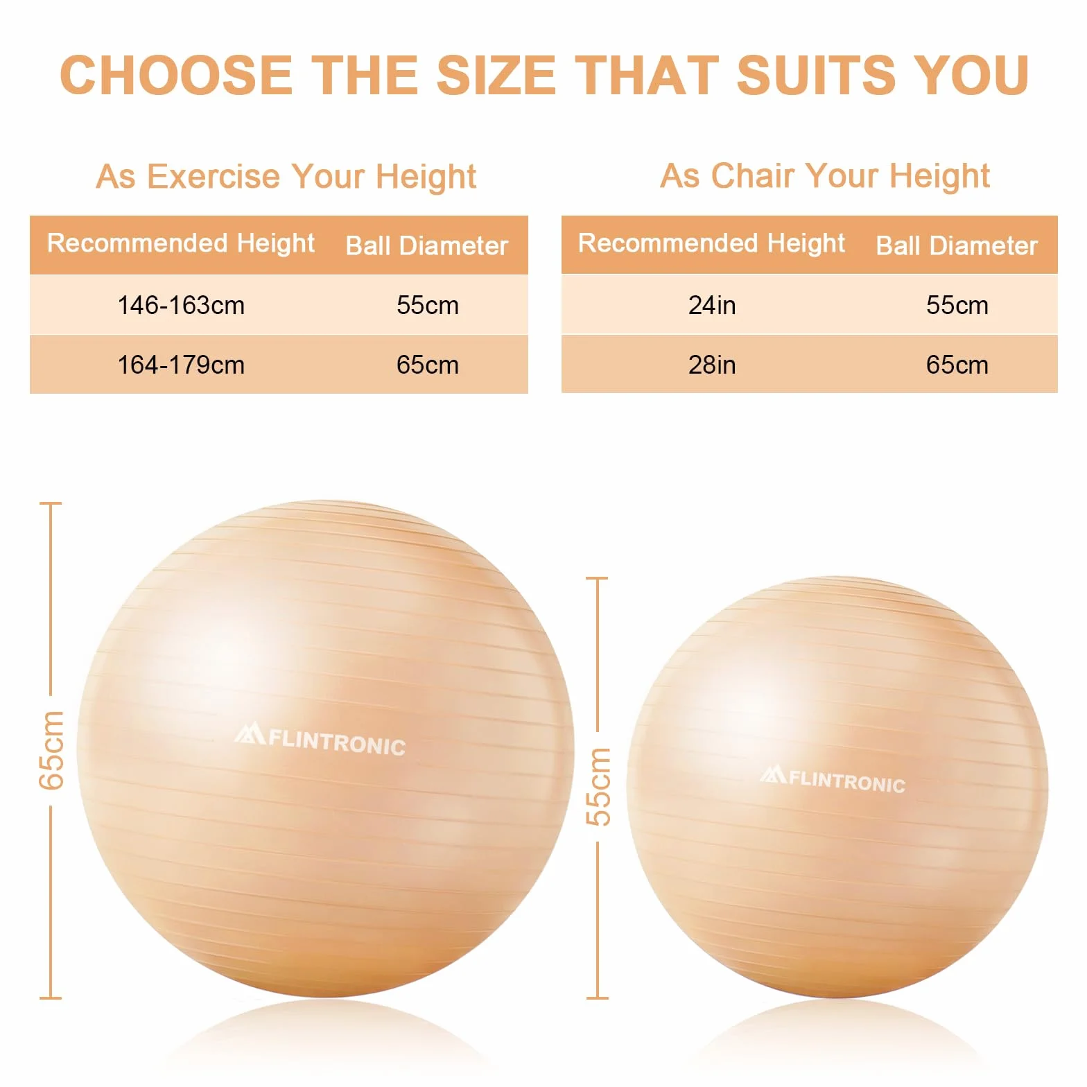 Ballon Grossesse Anti-Explosive Ultra-épaisse 55CM 65CM avec Pompe Rapide pour Fitness Pilates