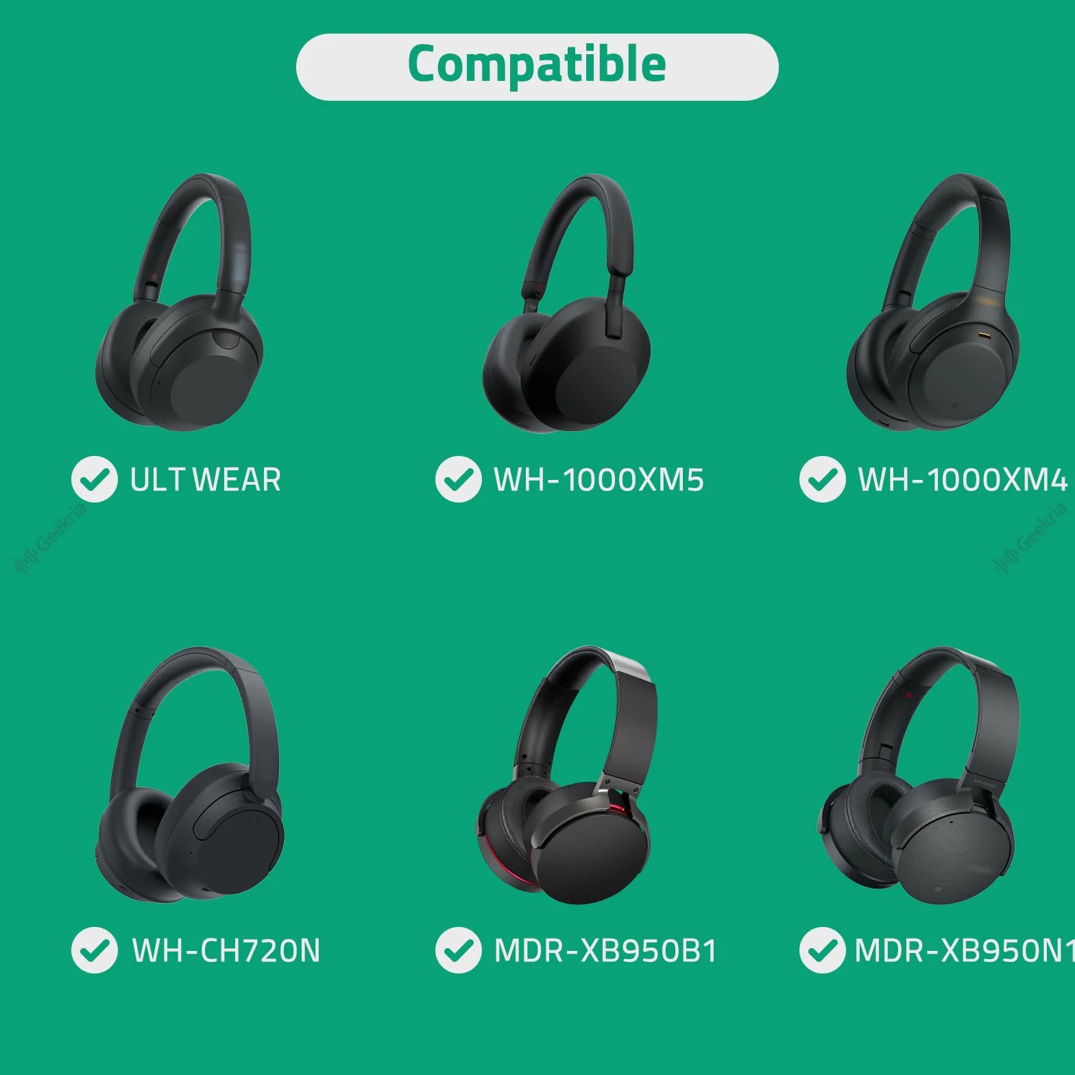 Câble audio Geekria Apollo Upgrade pour Sony MDR-1000 X, MDR-100AAP, MDR-100ABN, MDR-XB950BT, XB650BT, XB750BT, MDR-1 A et plus - câble de rechange de 1,5 m pour casque audio 3,5 mm, anti-nœuds