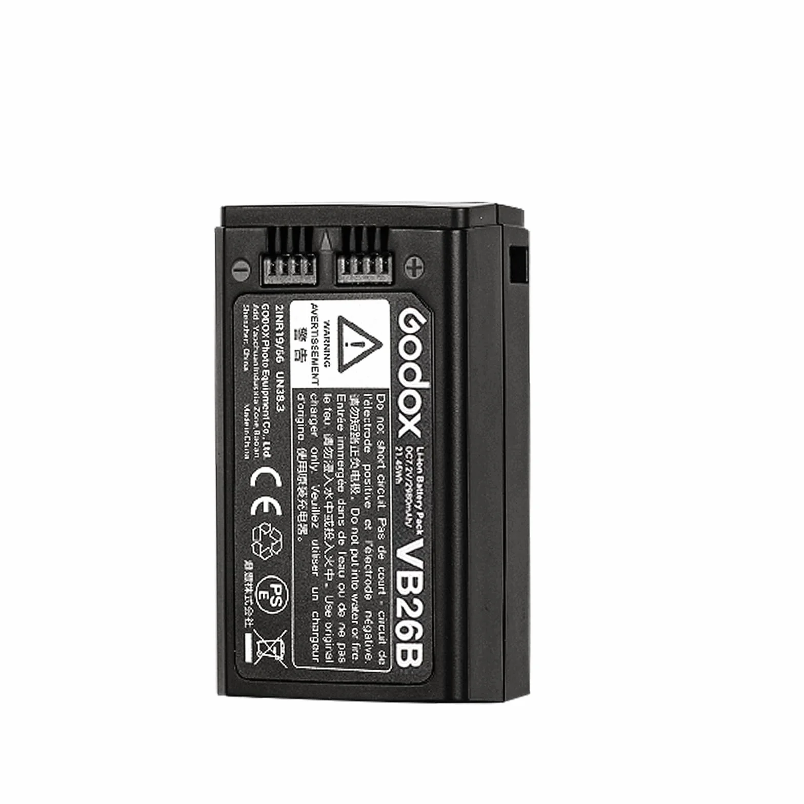 GODOX VB26 Batterie de Rechange V1C V1N V1S V1F V1O V1P AD100Pro V860III-C V860III-N V860III-S V860III-F V860III-O 2600 mAh DC7,2 V/2,6 Ah et 480 Fois Pleine Puissance Flash en