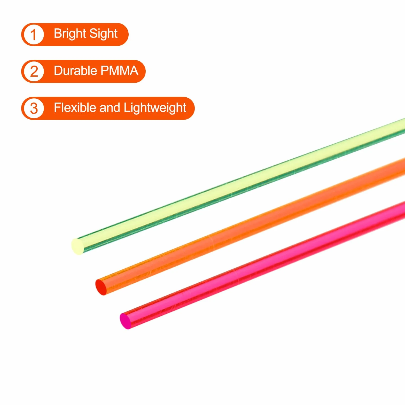 QUARKZMAN Fibre Optique Vue 1mmx15cm PMMA 6pcs Rouge Vert Orange DIY Art