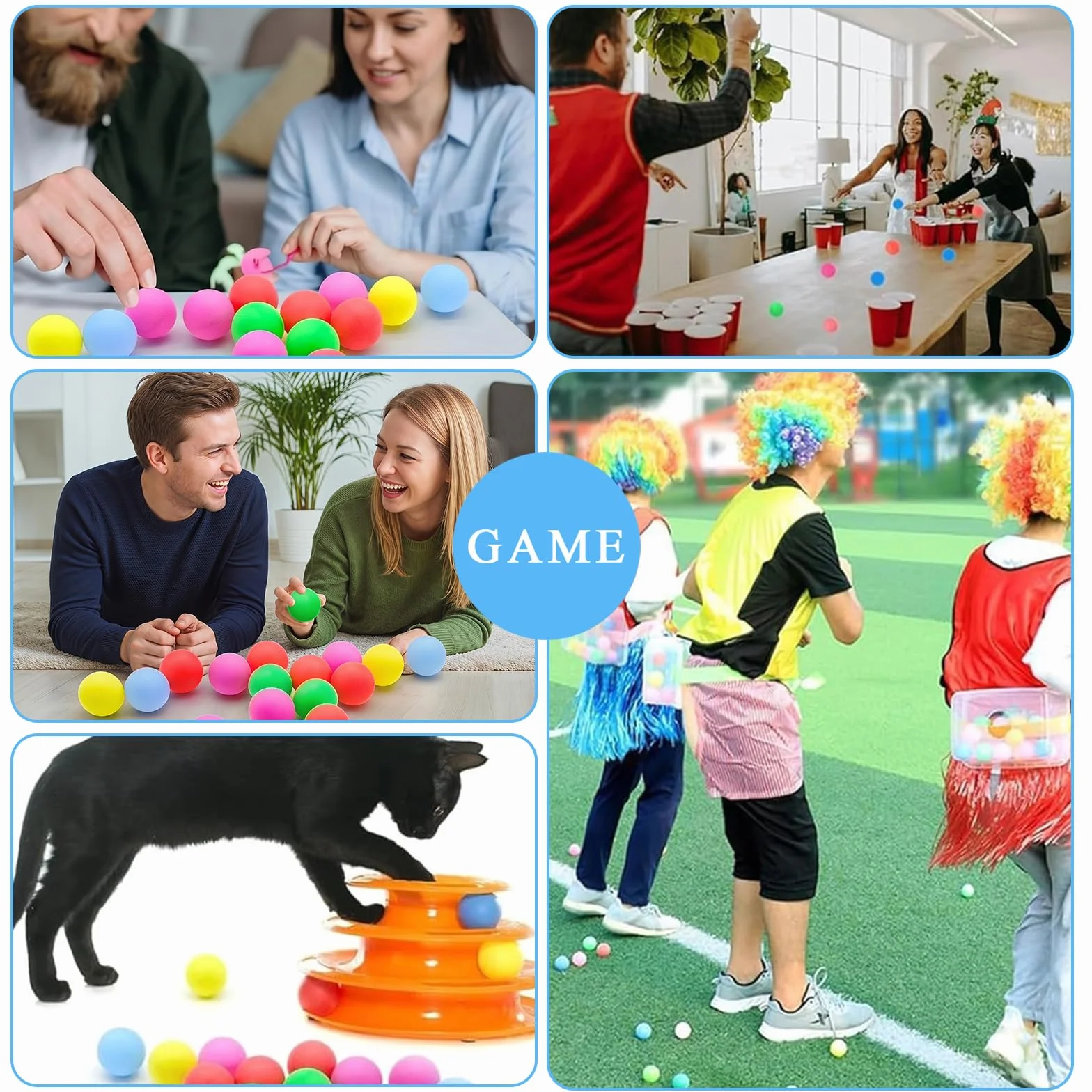 Balles de Ping Pong 30 Pièces 40mm pour Enfants, Jeux de Fête, Extérieur