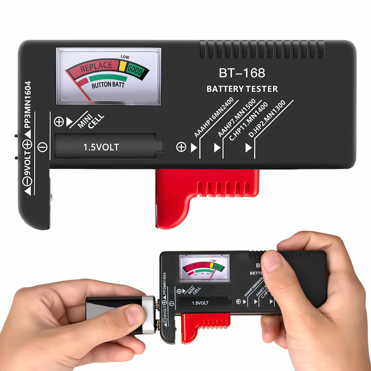 Testeur de Piles Universel pour AA AAA C D 9V Piles Bouton 1.5V Contrôleur de Tension