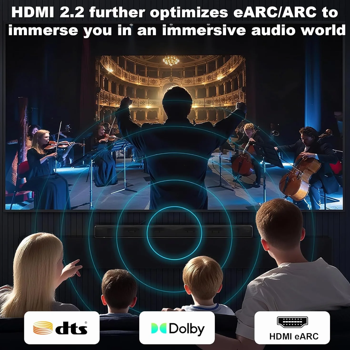 CAKOBLE Câble Prolongateur HDMI 2.2 0.5m, 96Gbps Ultra High Speed,16K@60Hz 8K@240Hz 4K@480Hz,HDMI 2.1,eARC, HDR10+, Dolby Atmos/Vision, HDCP 2.3,Mâle vers Femelle,pour TV PS5 Xbox Moniteur