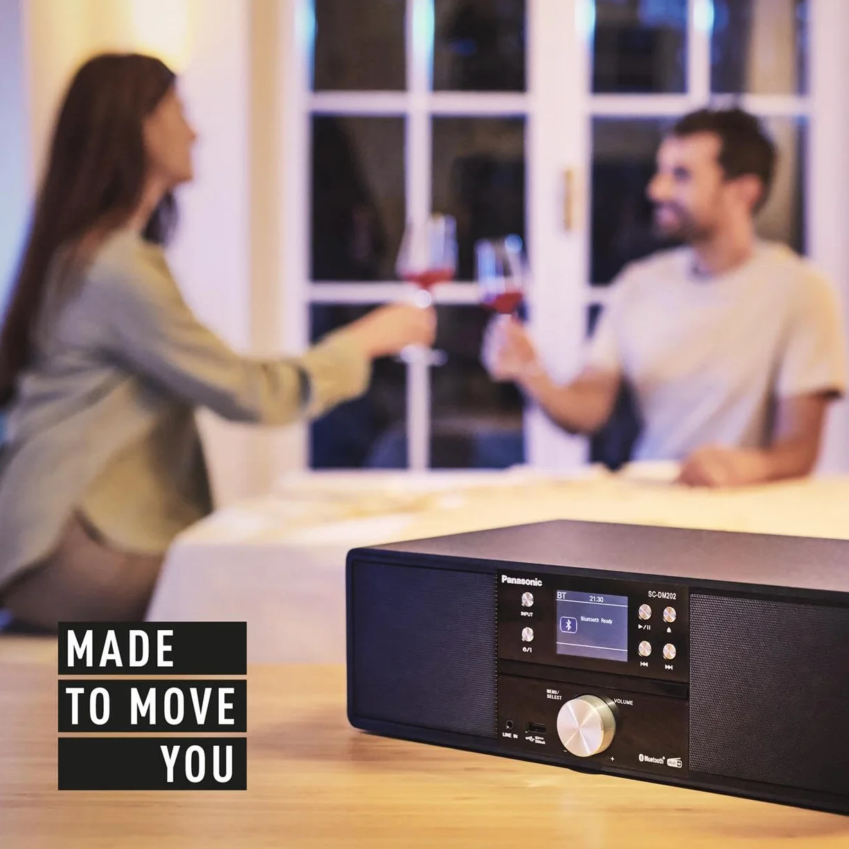 Panasonic SC-DM202EG-K Microchaîne Hi-Fi Compacte CD Radio DAB+/FM USB Bluetooth 24W Noir