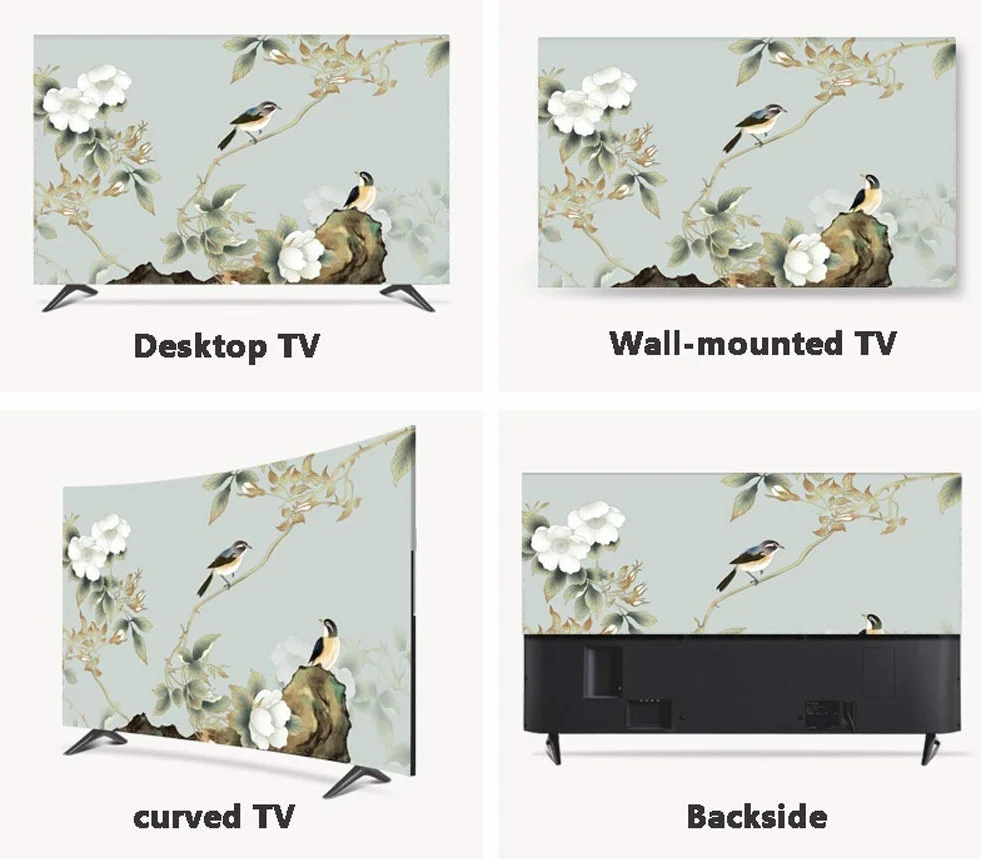 Housse de Télévision 22-80 Pouces Polyester Antipoussière pour LCD LED avec Couverture Télécommande