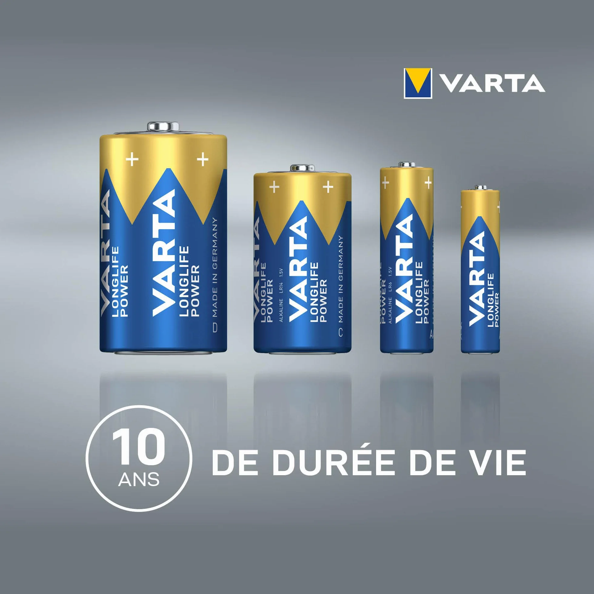 VARTA Piles AAA Longlife Power Alcalines 1,5V Lot de 20 Emballage Recyclé Made in Germany