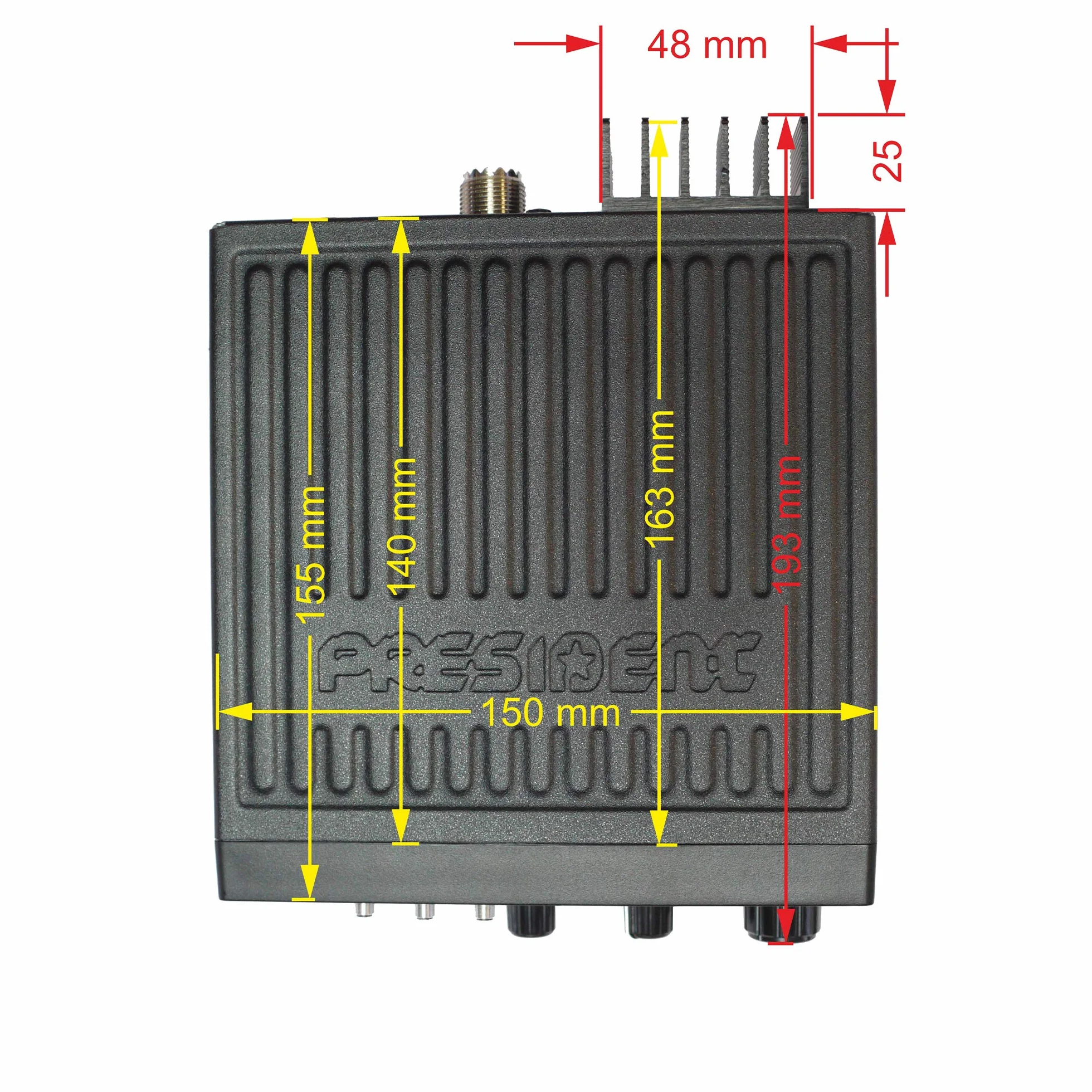 CB Station de Radio President Taylor IV ASC + antenne CB PNI ML70 Kit, 70 cm, 26-30 MHz, 200 W