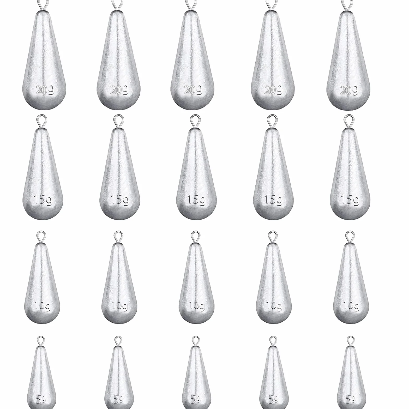 Poids de Pêche Plombs Drop Shot 5g 10g 15g 20g Forme de Goutte Pêche Sinker pour Mer Eau Douce