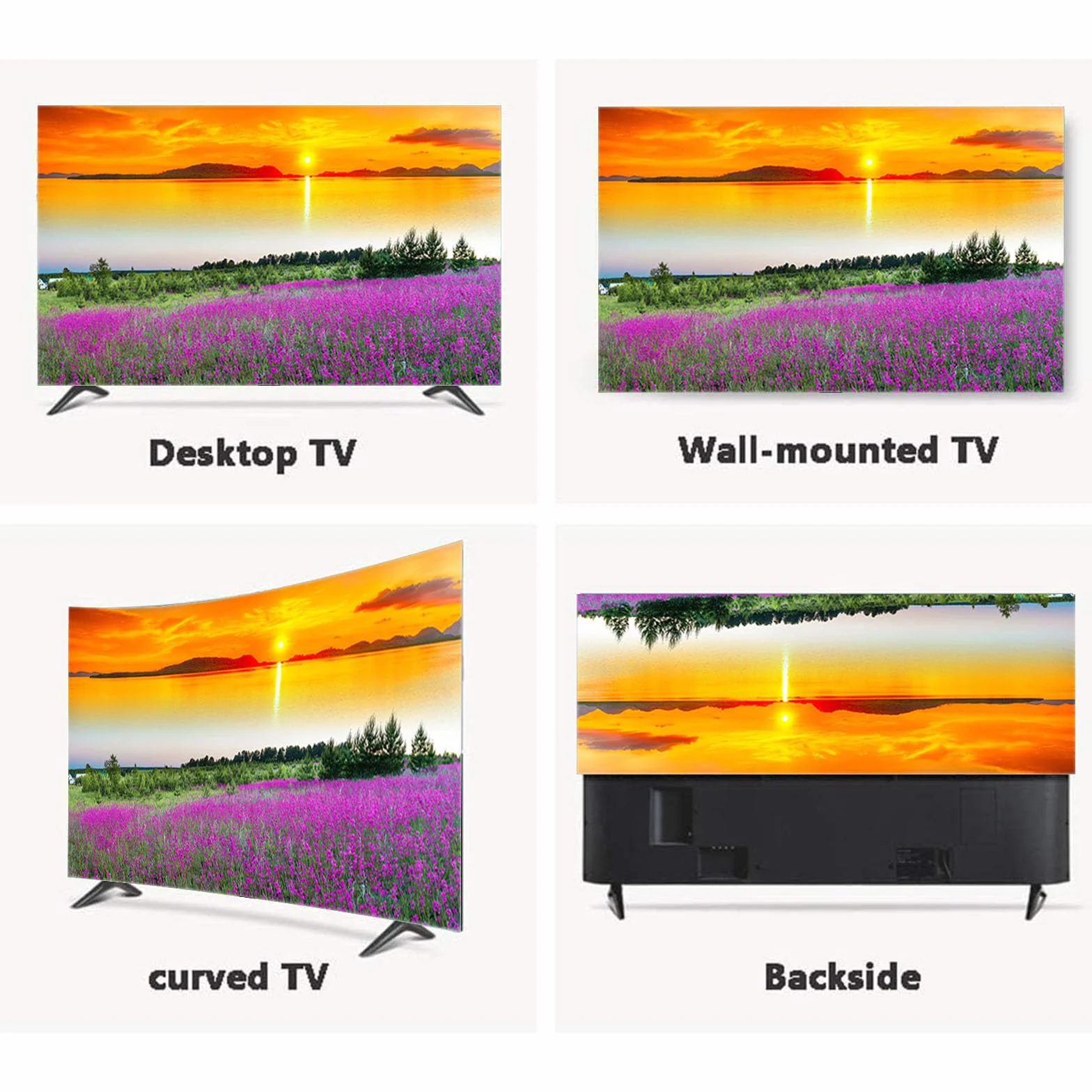Housse TV Anti-Poussière Tissu Élastique Protection Écran 32-80 Pouces 75 Pouces