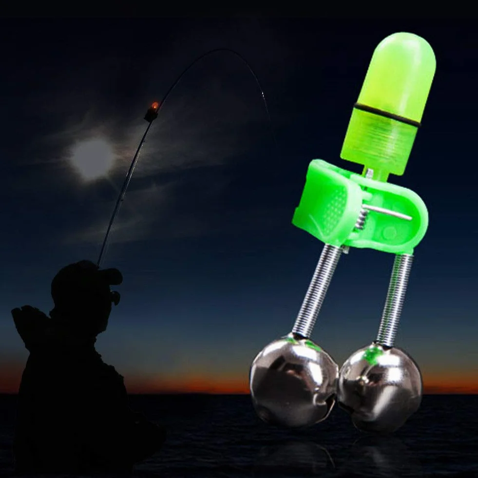 Cloche de Pêche LED 10 Pièces Accessoire de Pêche de Nuit avec Anneau Morsure