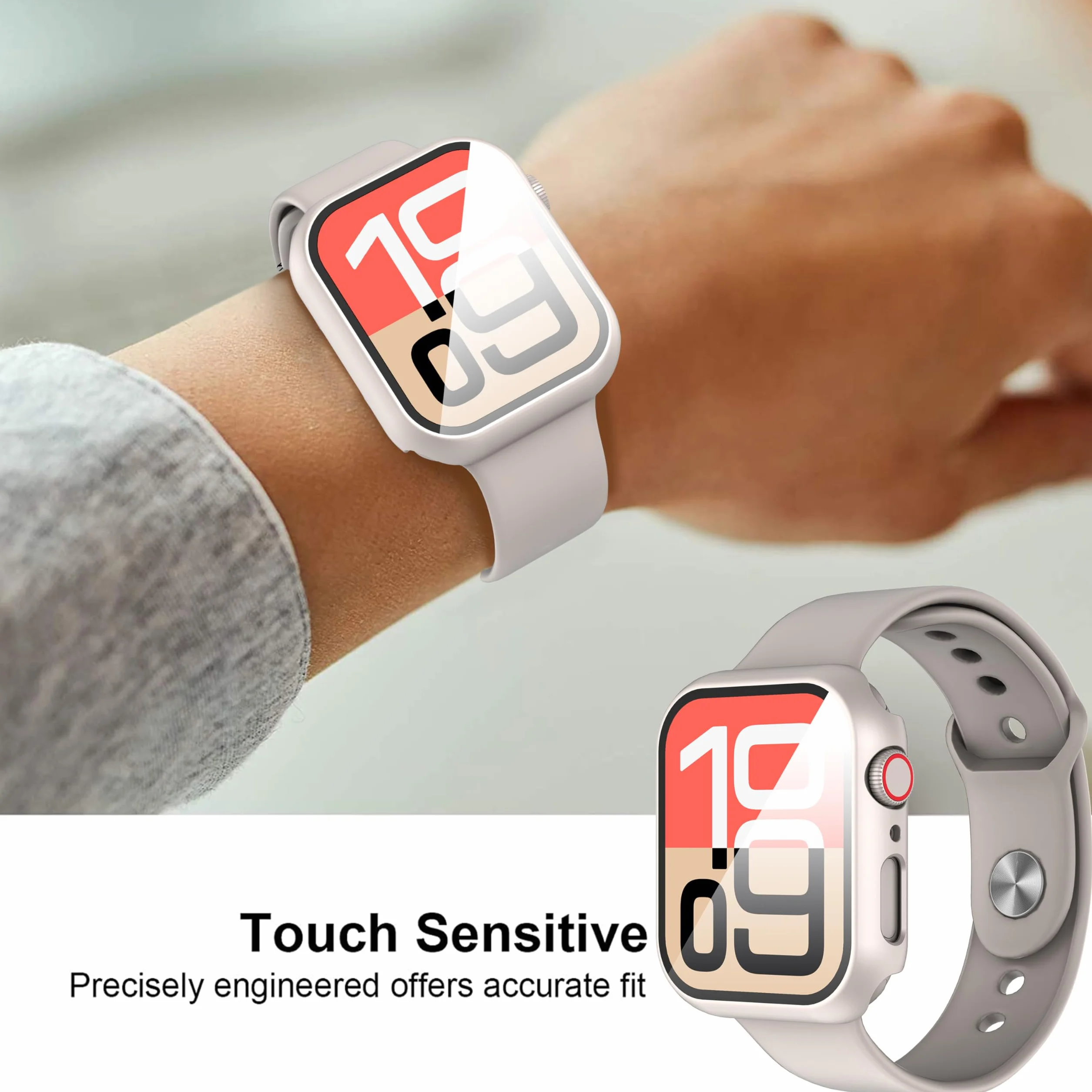 Diruite 2 Pièces Coque pour Apple Watch SE 3/2/1 /Series 6 5 4 40mm Protection Écran Dur PC Matériel Ultra Mince Verre Trempé Écran Case,Couleur Étoile,40mm