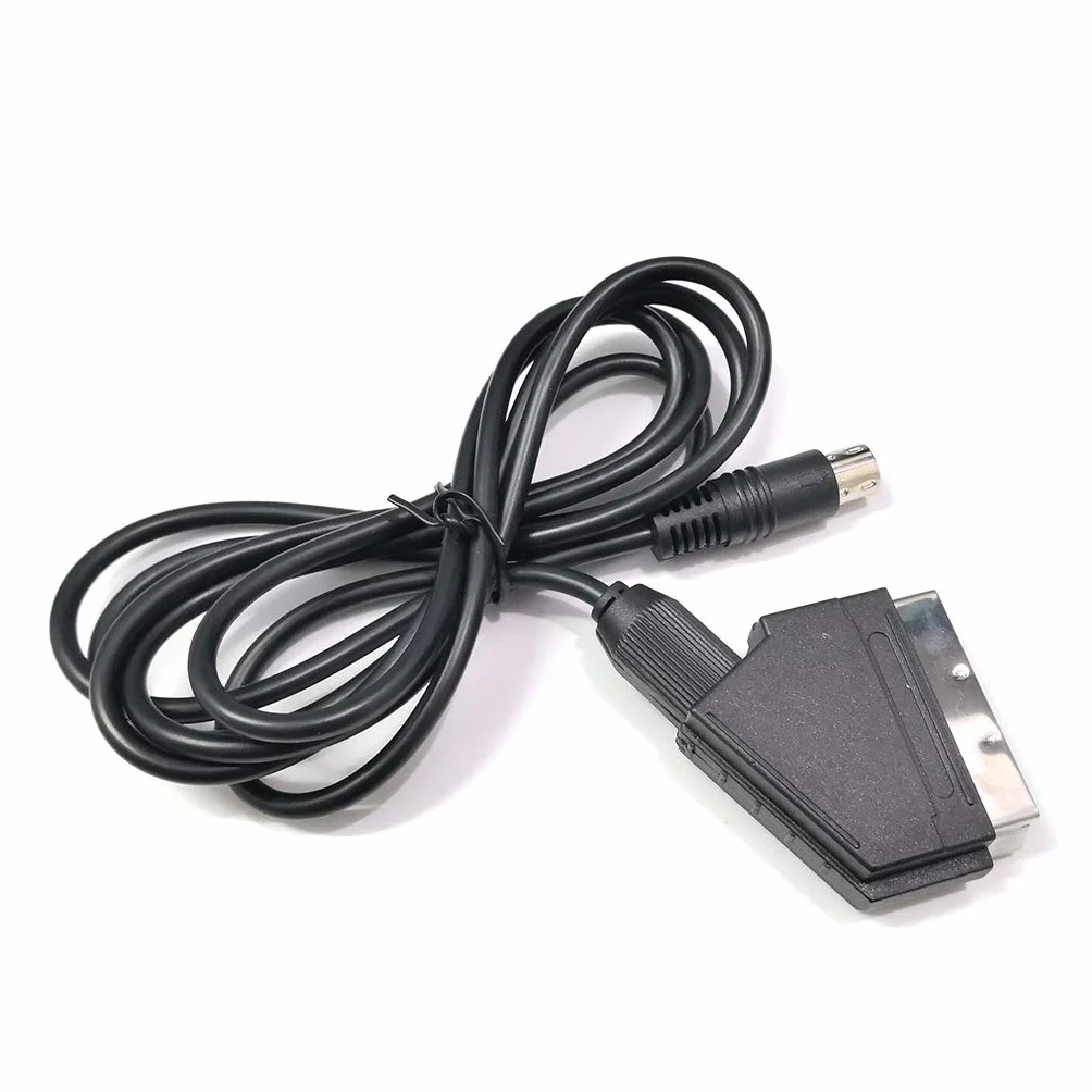 SHOTAY Câble, câble Adaptateur OFC Péritel RVB/RGBS 1,8 m pour Console de Jeu Sega MD2 Câble péritel RVB 9 Broches V Pin/C Pin Noir